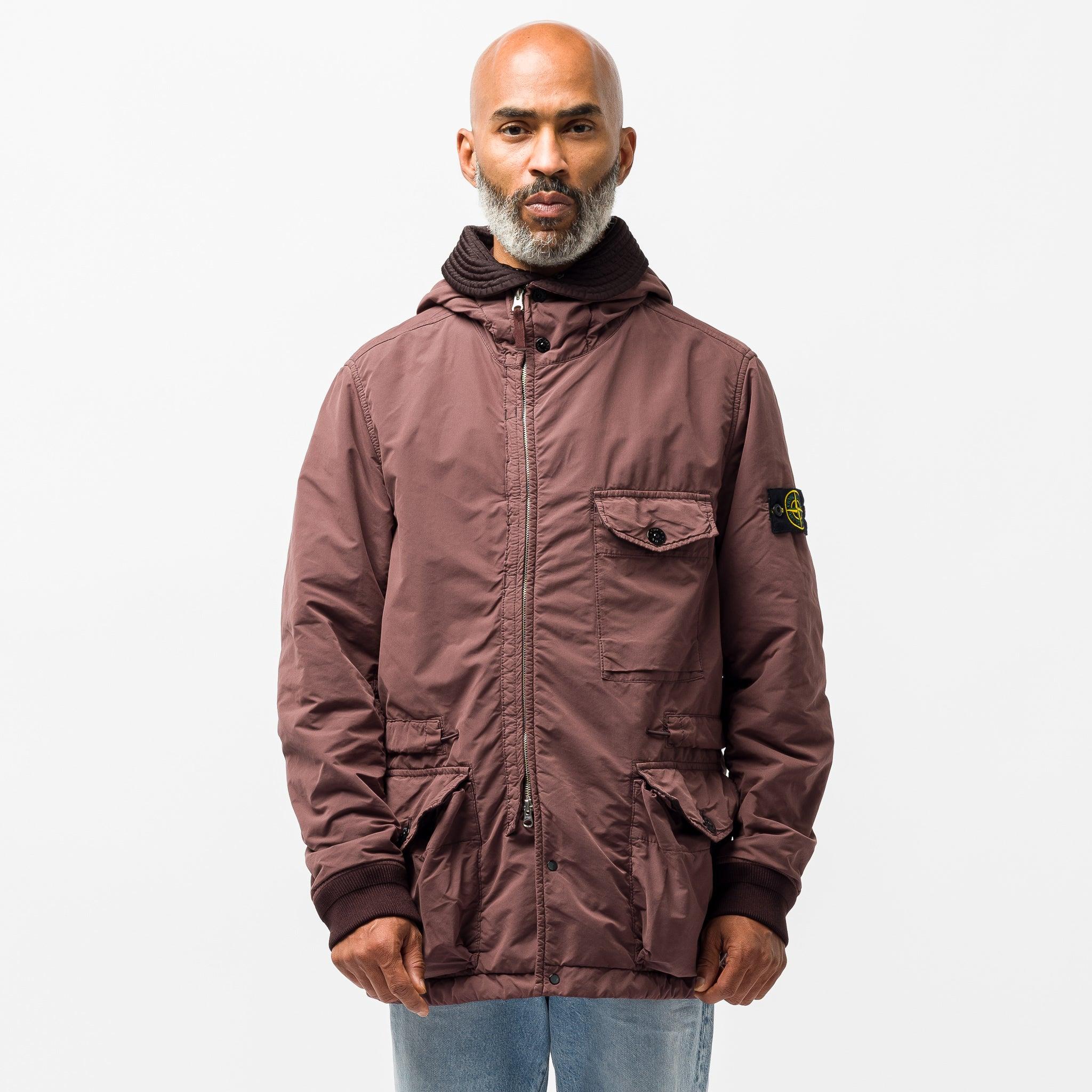 maroon stone island jacket