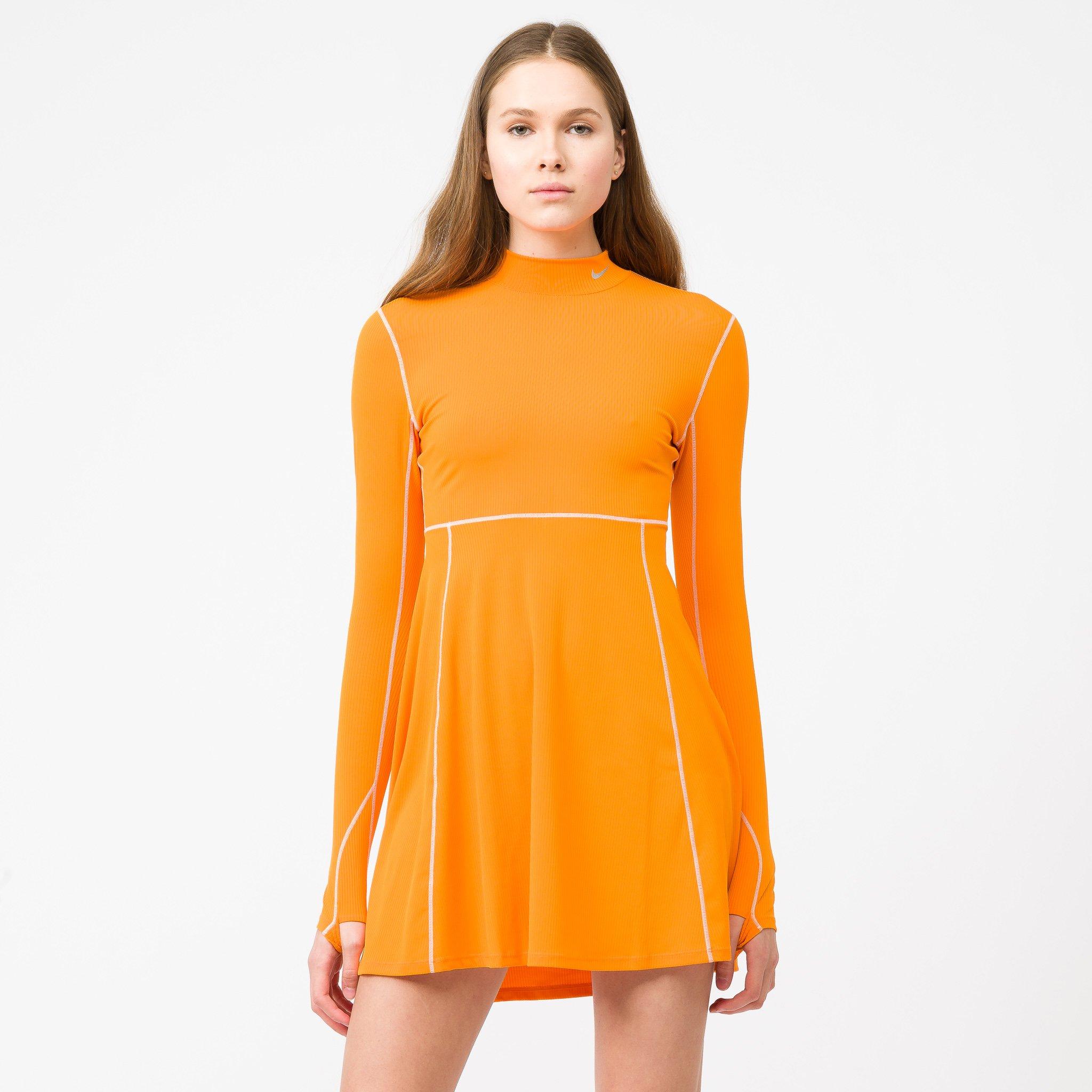 Nike Olivia Kim Long Sleeve Tennis Dress in Orange | Lyst