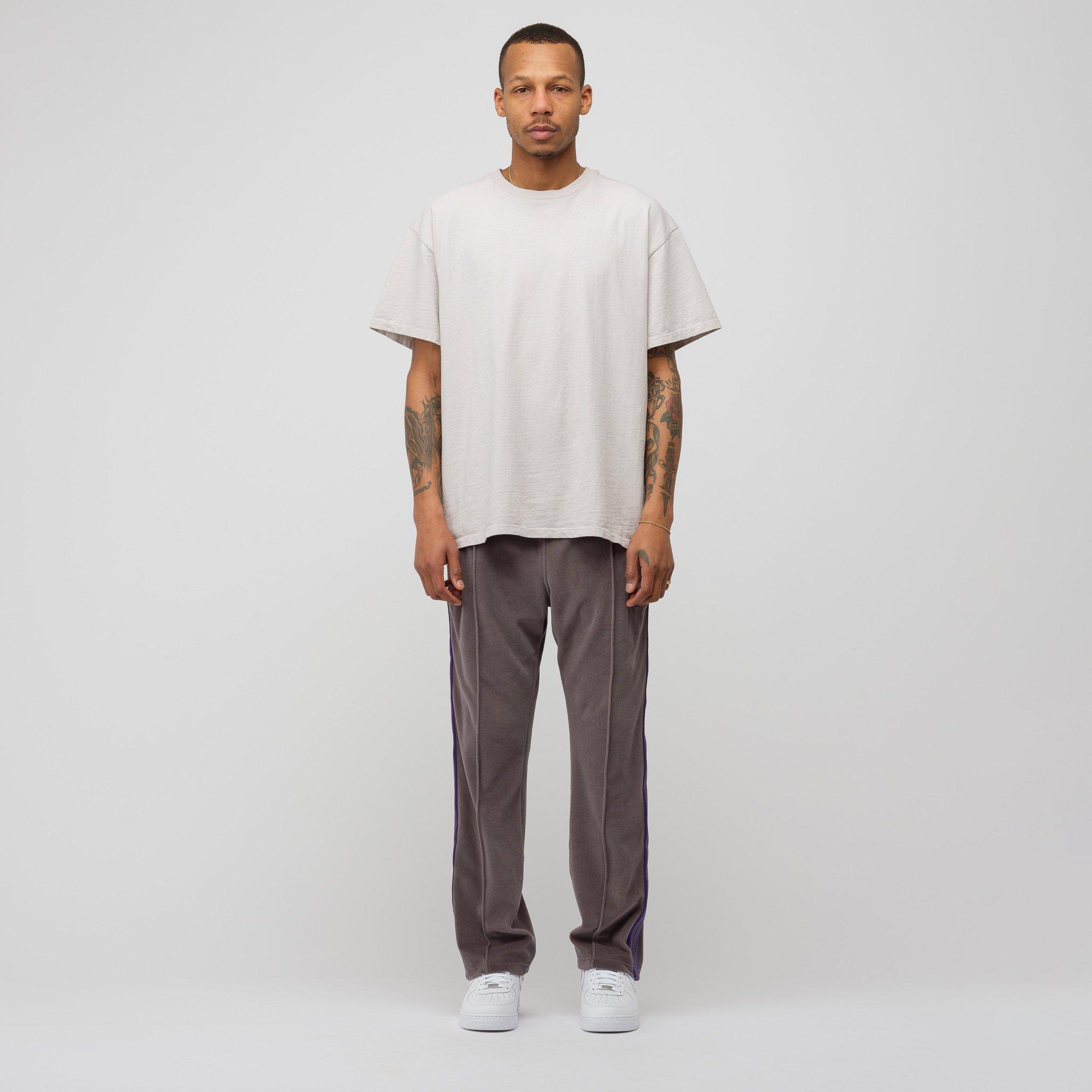 Needles Narrow Track Pant C/pe Velour In Grey in Gray for