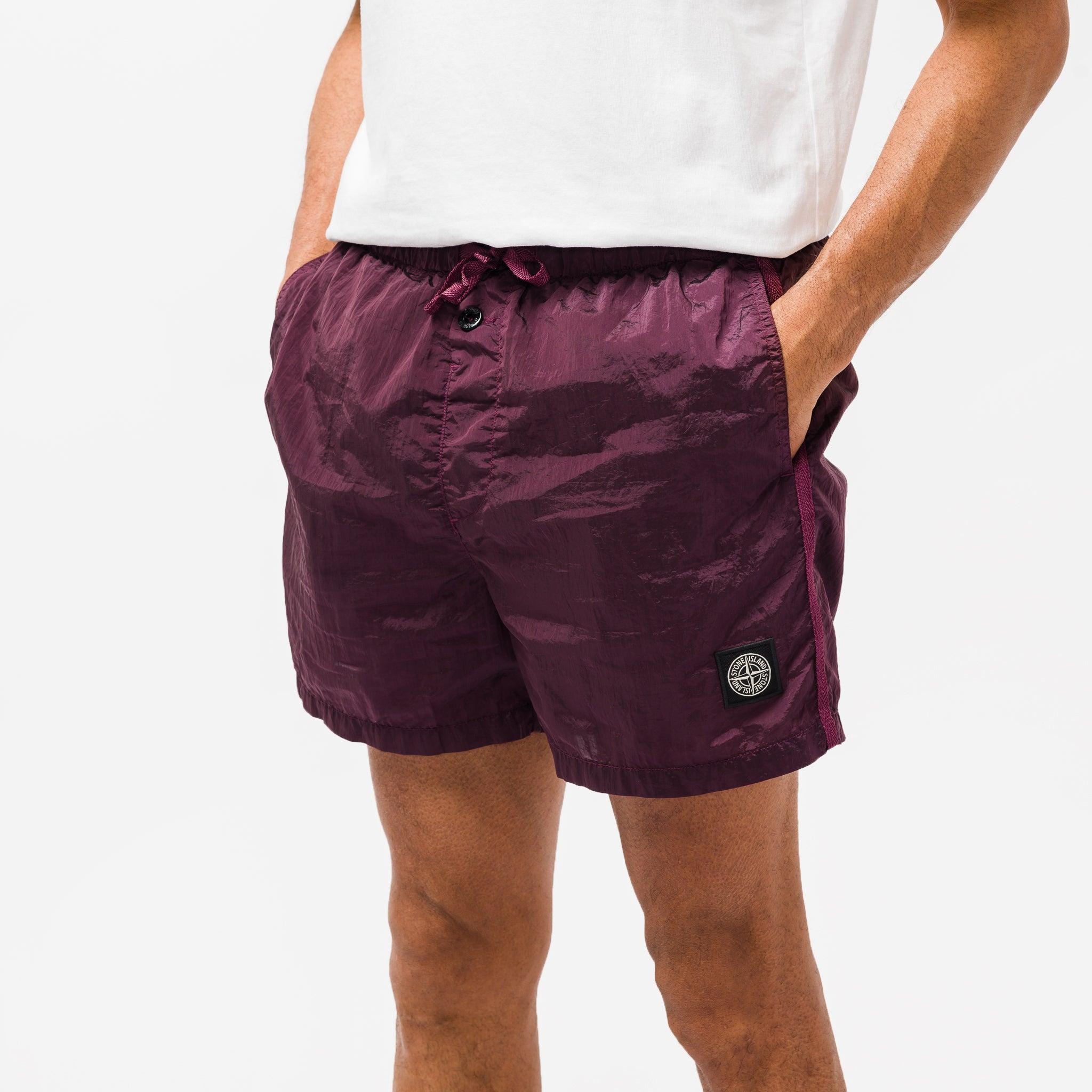 Stone Island Synthetic B0643 Nylon Metal Beach Shorts in Dark Burgundy ( Purple) for Men | Lyst