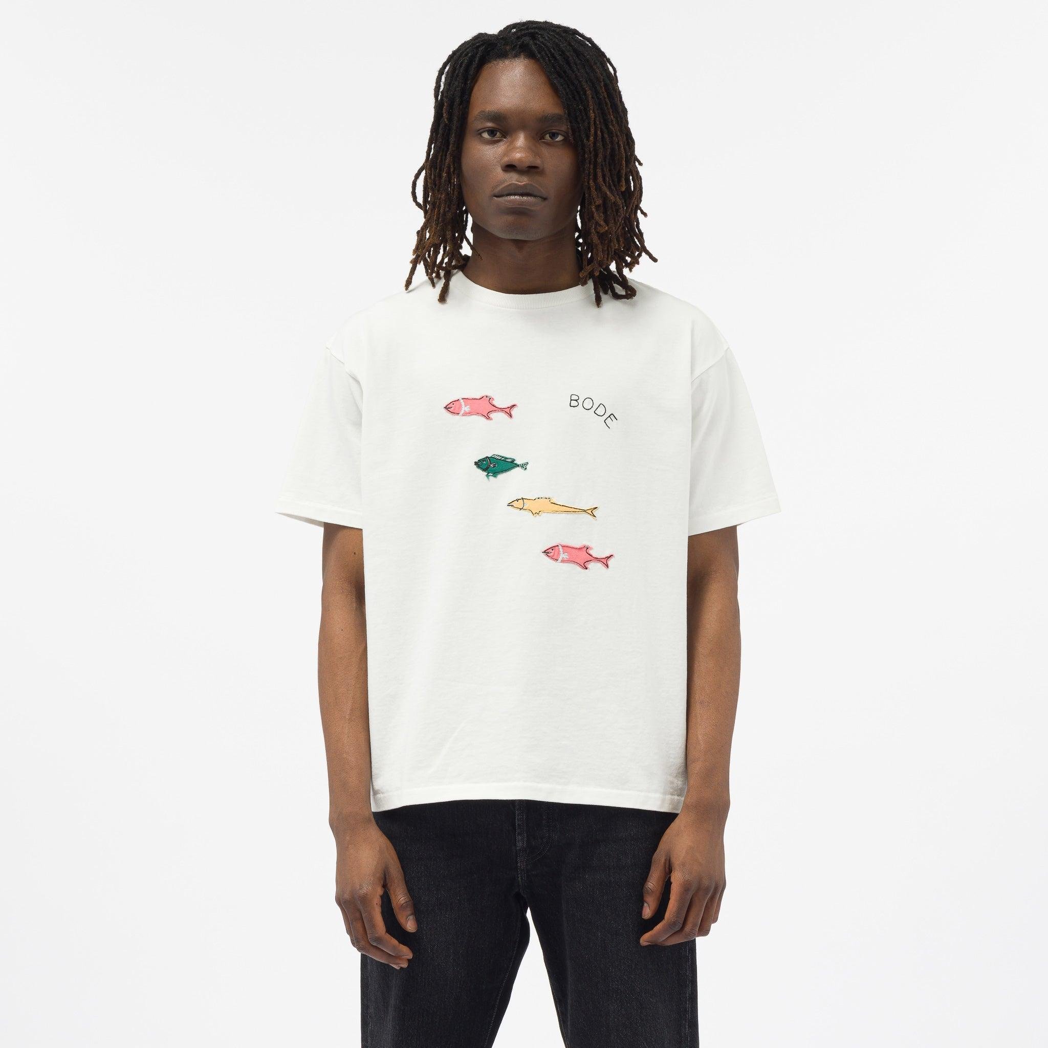 Bode Fish T-shirt in White for Men | Lyst