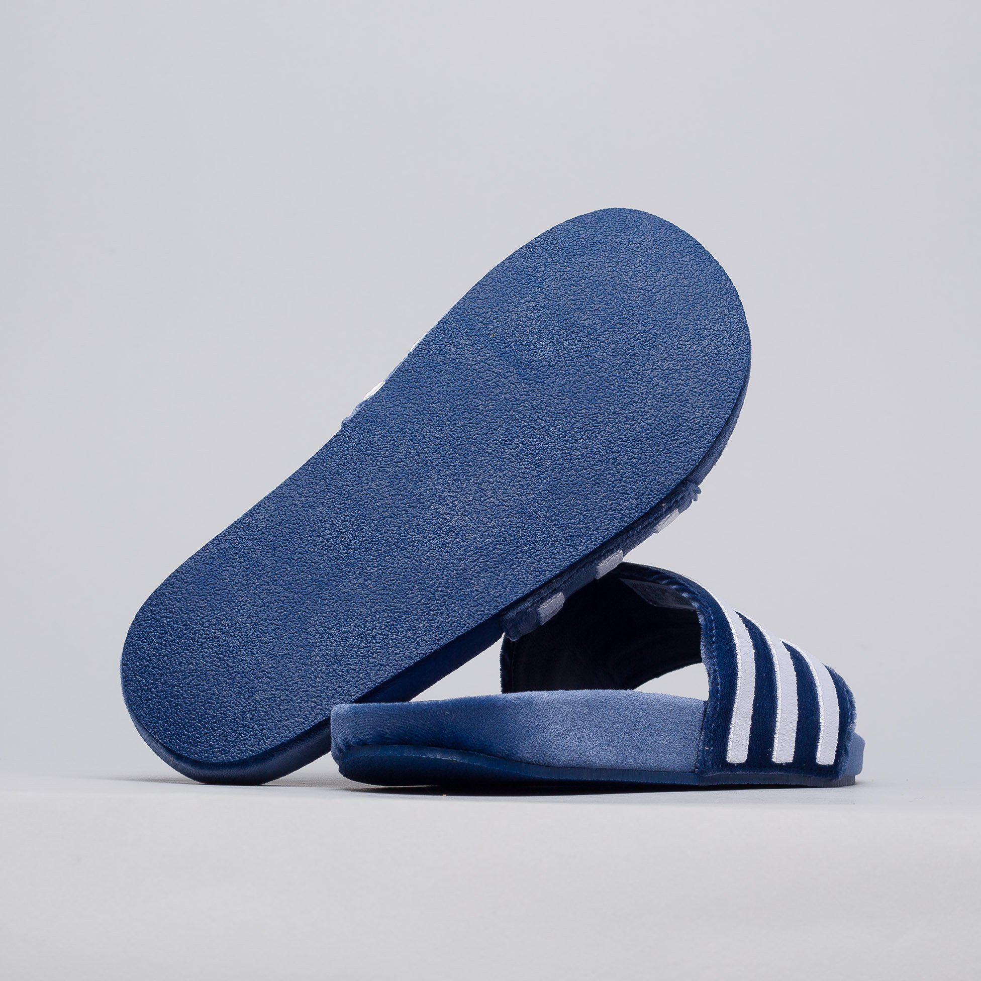 adidas Adilette Velvet Slide In Mystery Blue for Men | Lyst