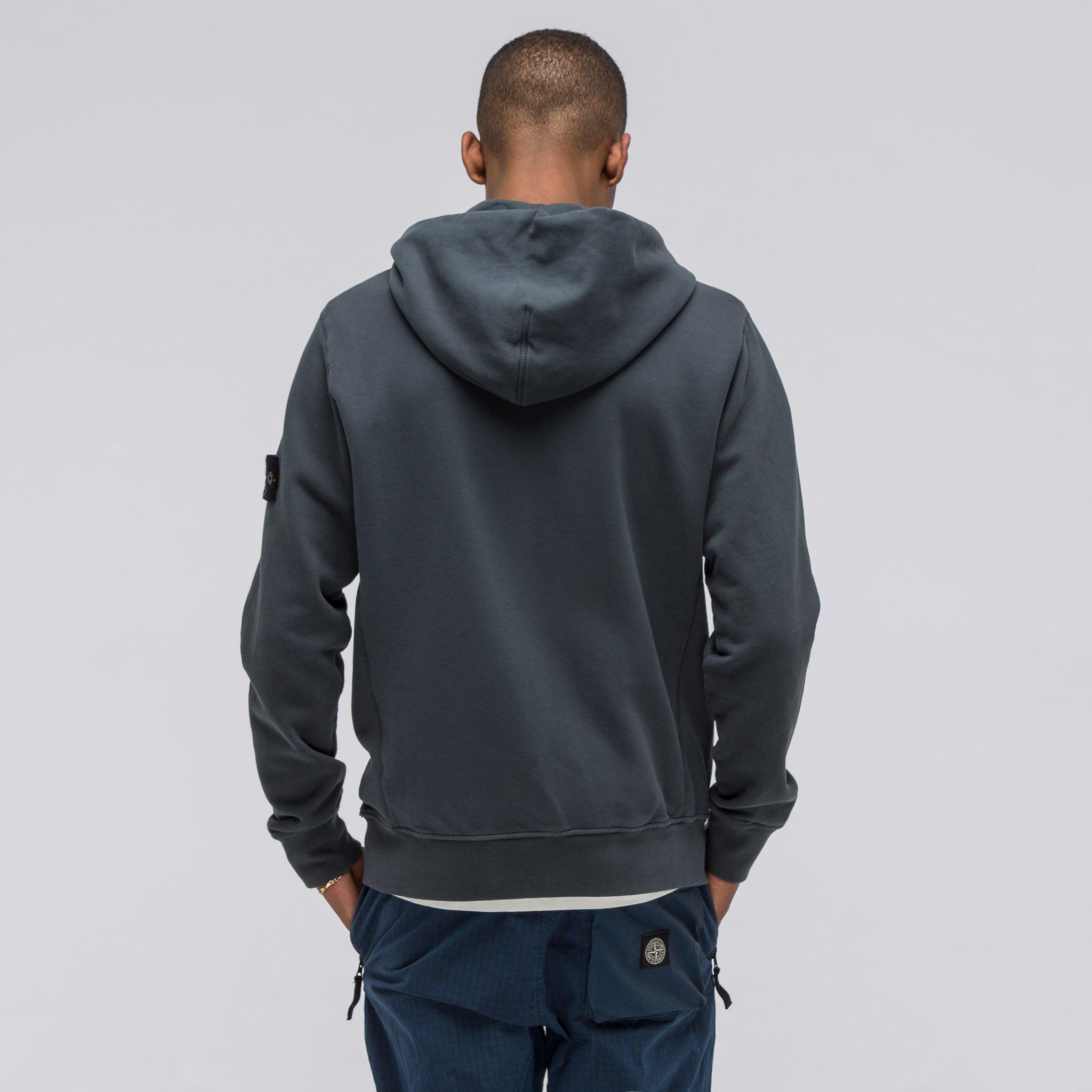 gray stone island hoodie