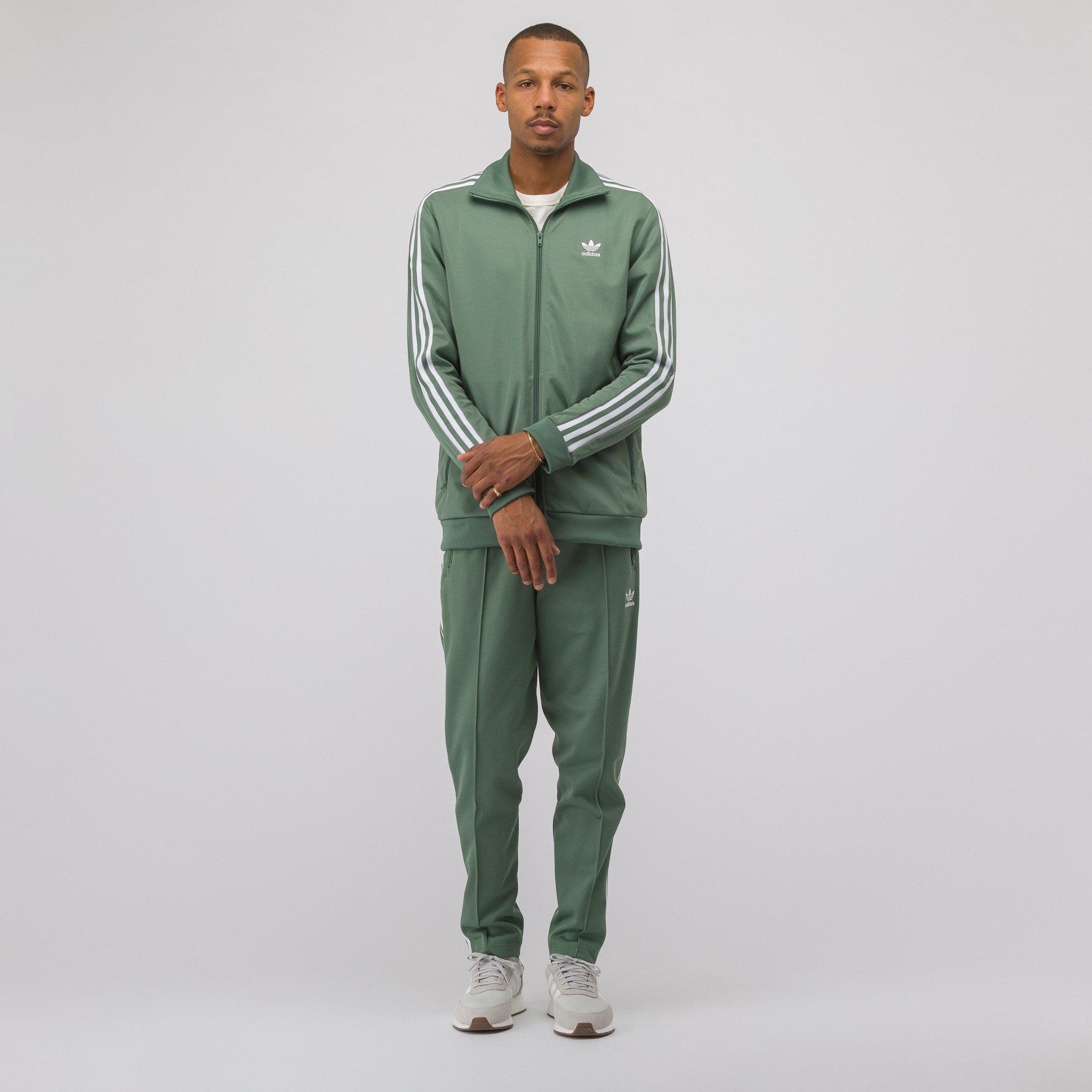 adidas Cotton Beckenbauer Track Jacket In Green for Men - Lyst