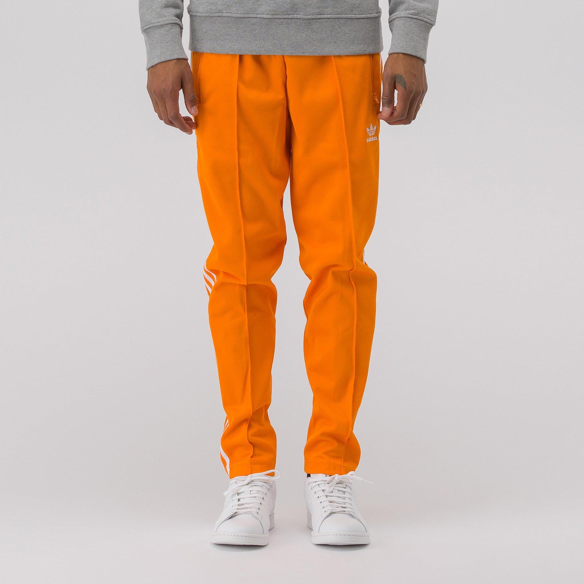 adidas Cotton Beckenbauer Track Pant in Orange for Men - Lyst