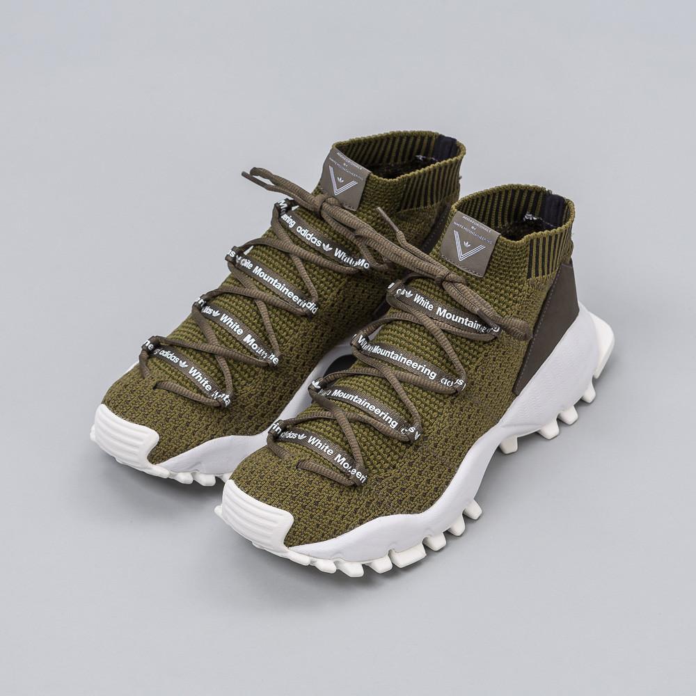 adidas Originals Seeulater Primeknit and Leather Sneakers in Olive (Green)  for Men - Lyst