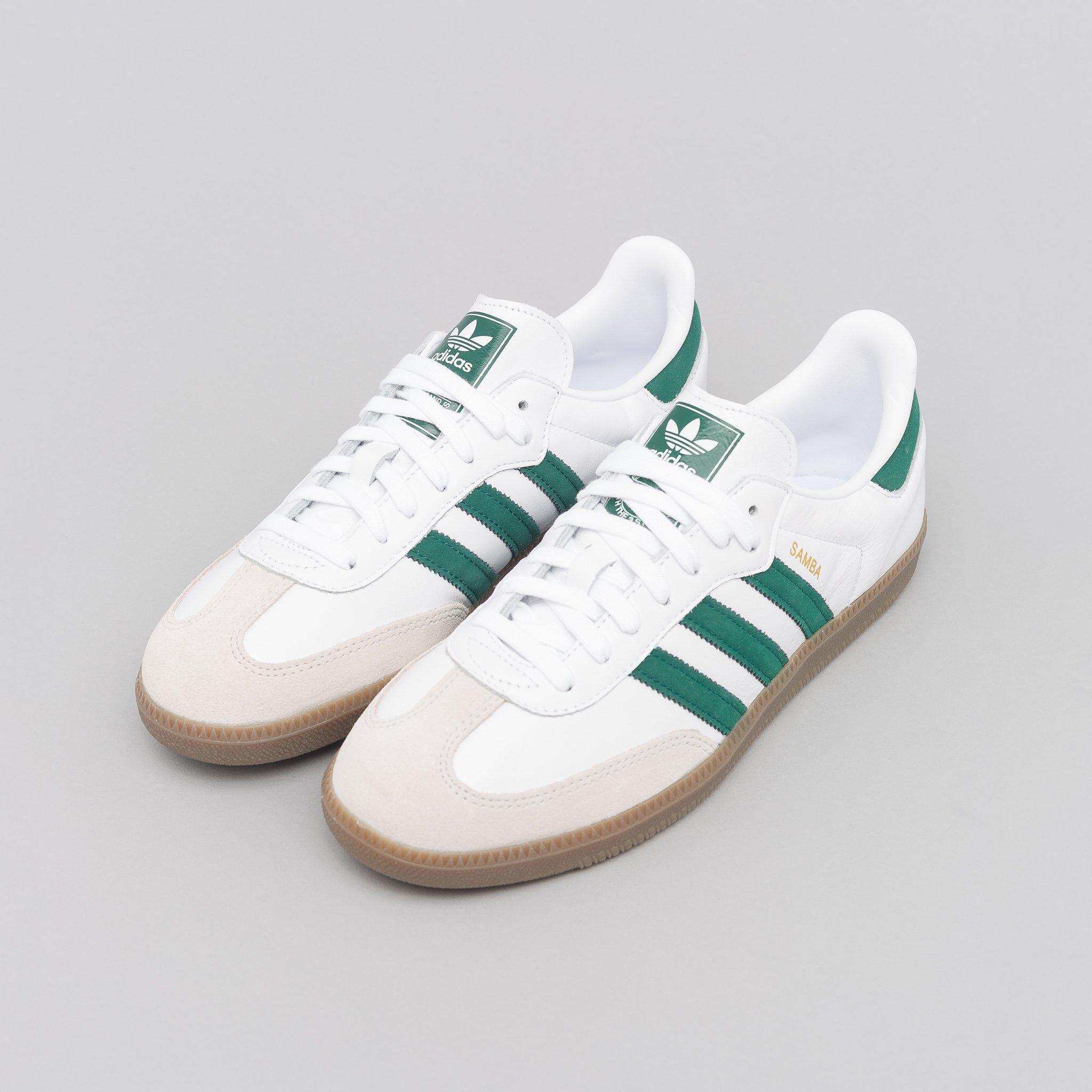 adidas Leather Samba Og In White/green for Men - Lyst
