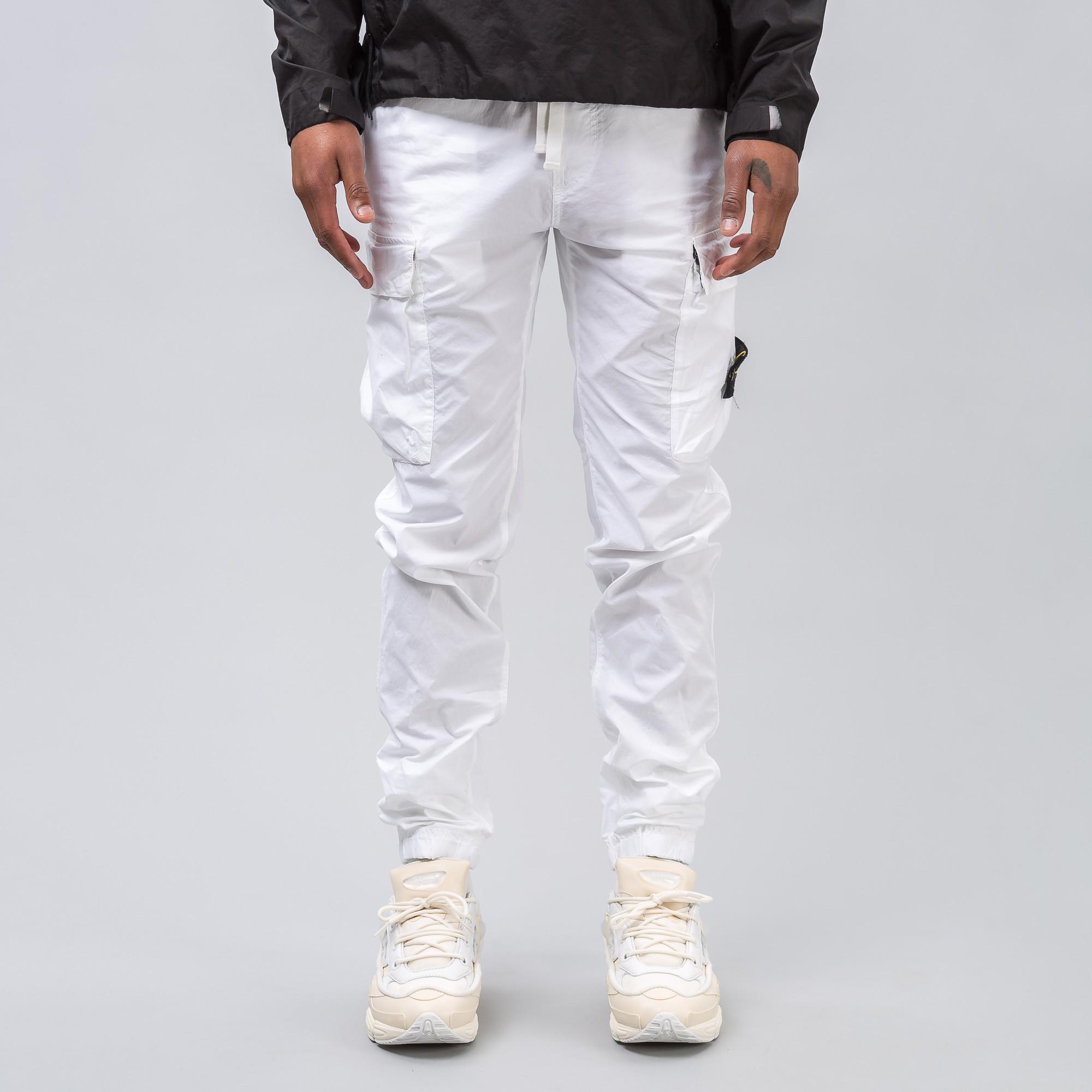 stone island cargo pants white