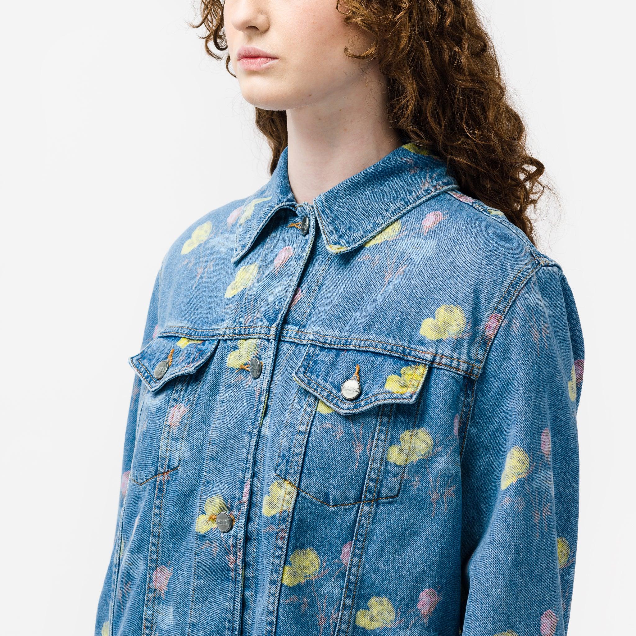 Ganni Cotton Print Indigo Oversized 