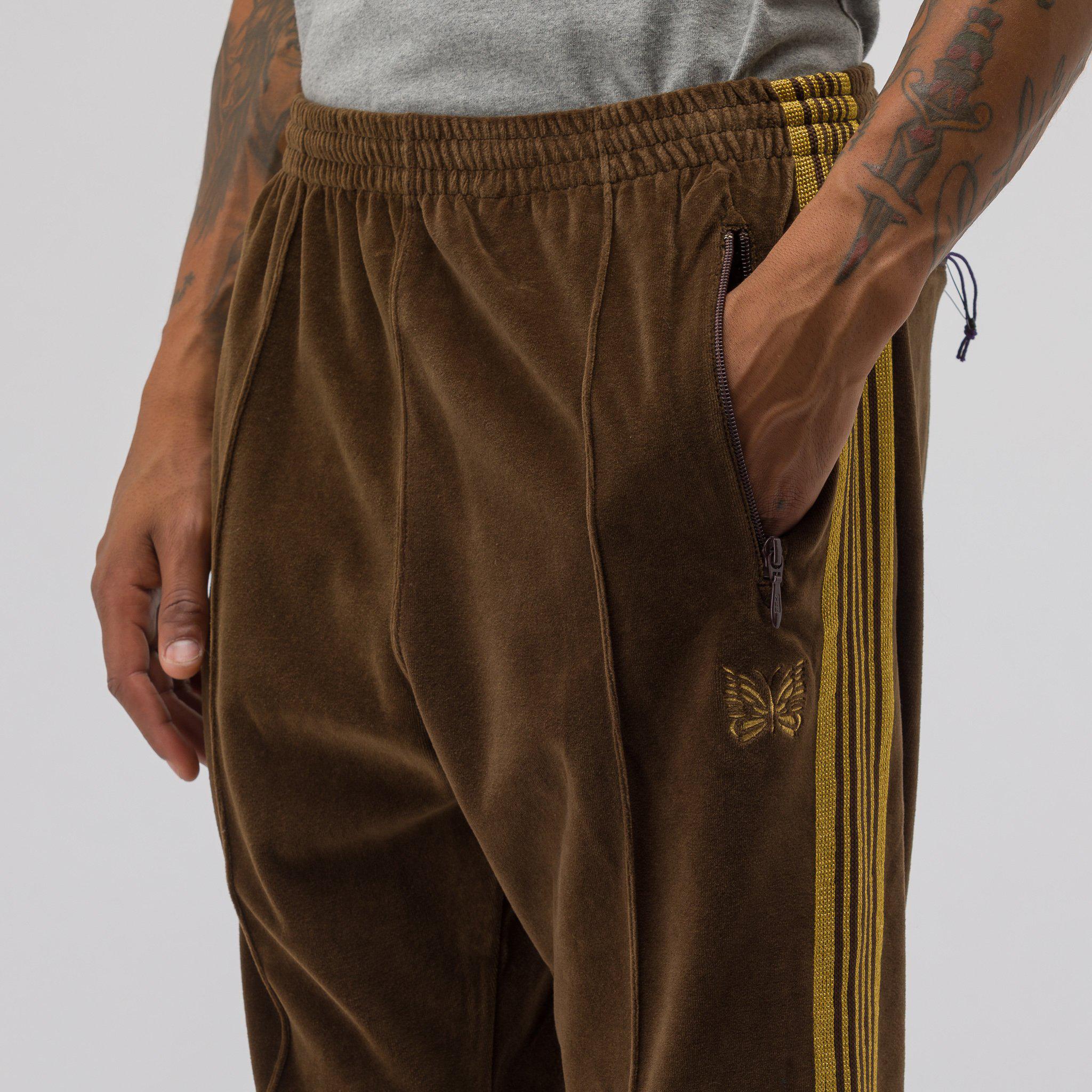 Needles Cotton Velour Narrow Track Pant In Brown for Men - Lyst