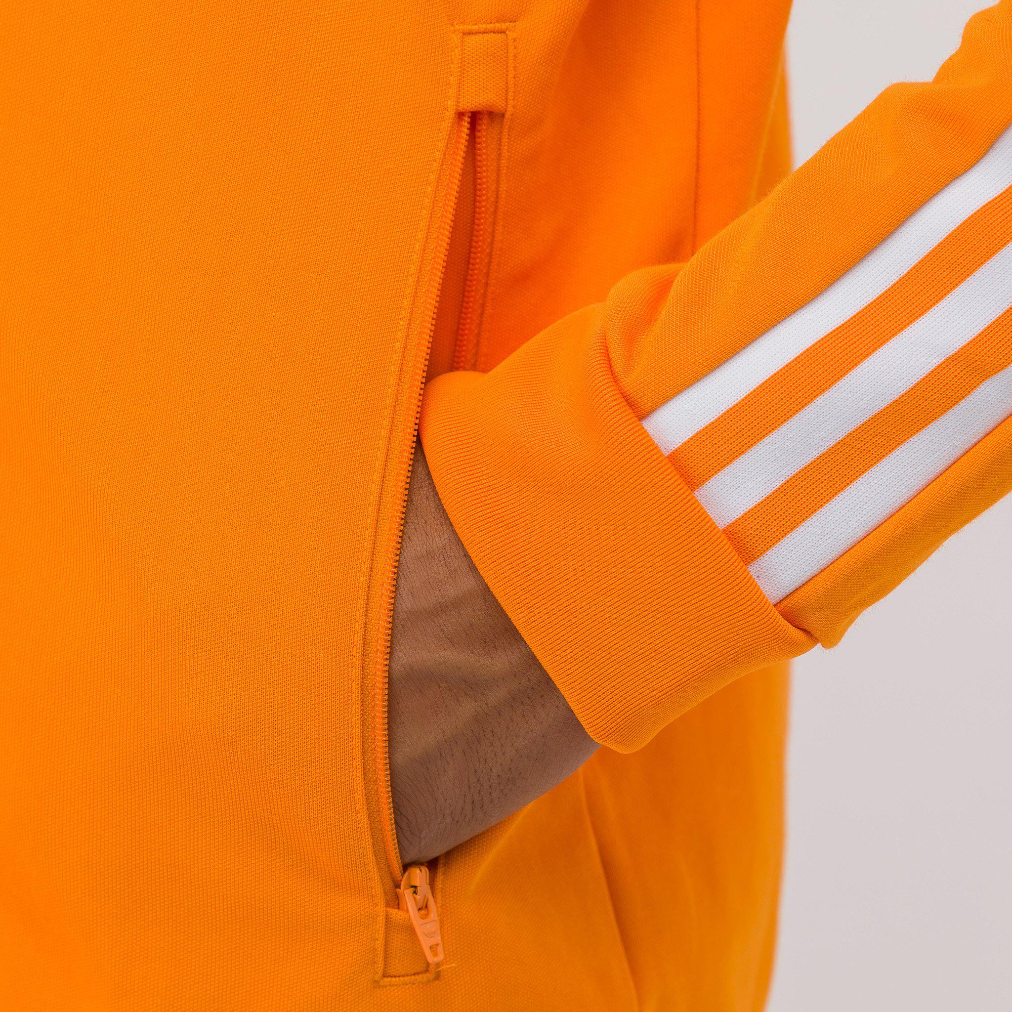 adidas Beckenbauer Track Jacket In Orange for Men | Lyst