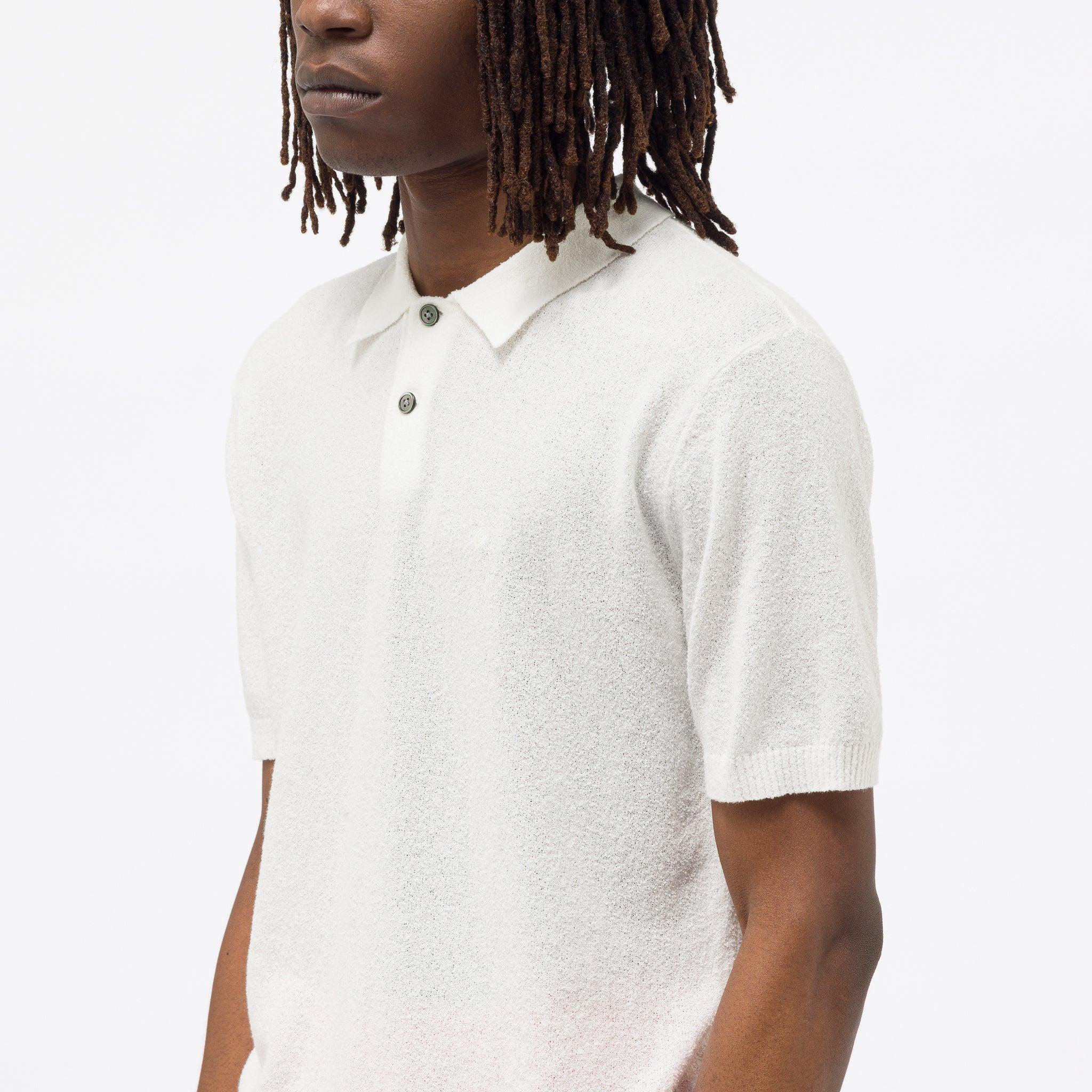 Stussy Textured Ss Polo Sweater in White for Men | Lyst
