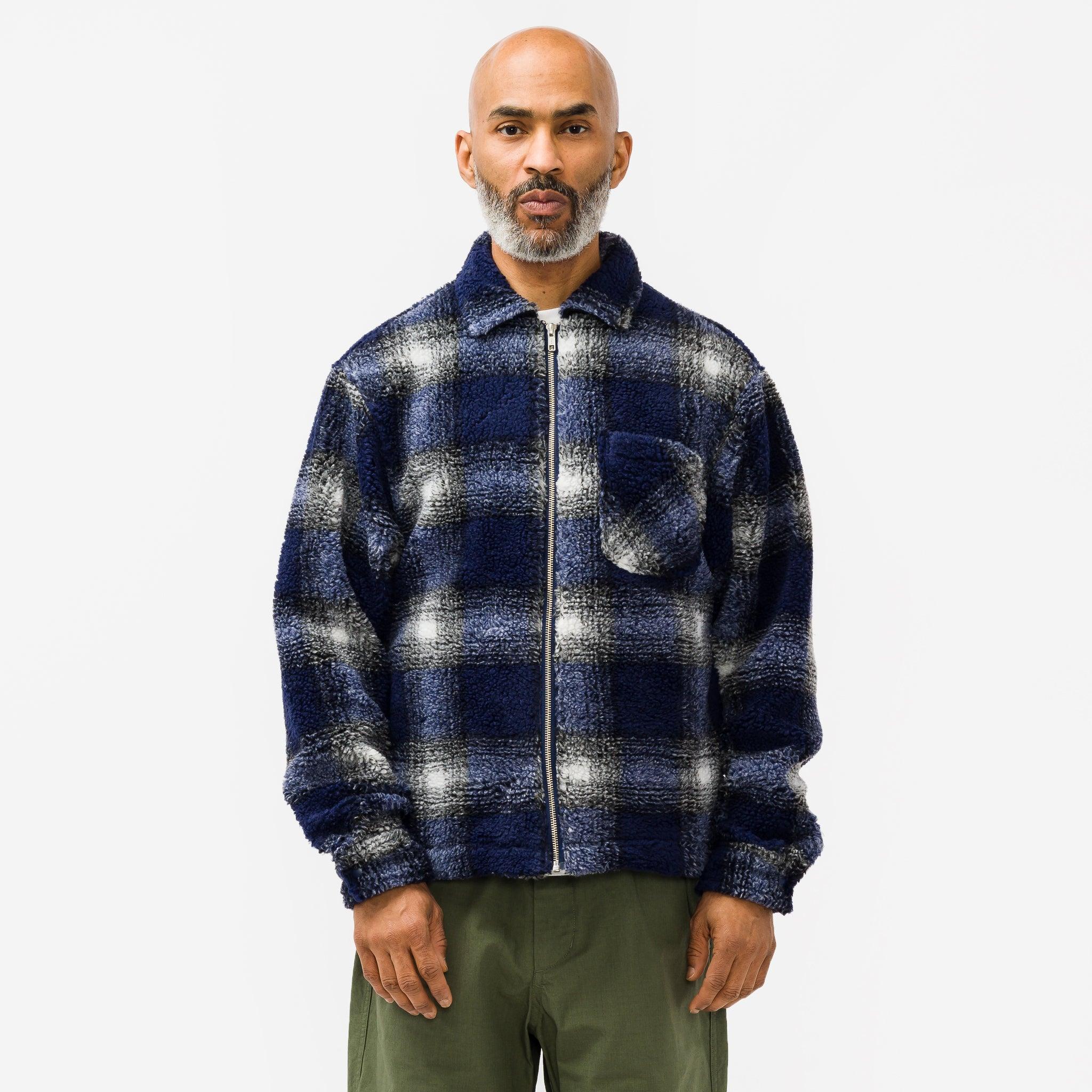 Stussy SHADOW PLAID SHERPA ZIP SHIRT