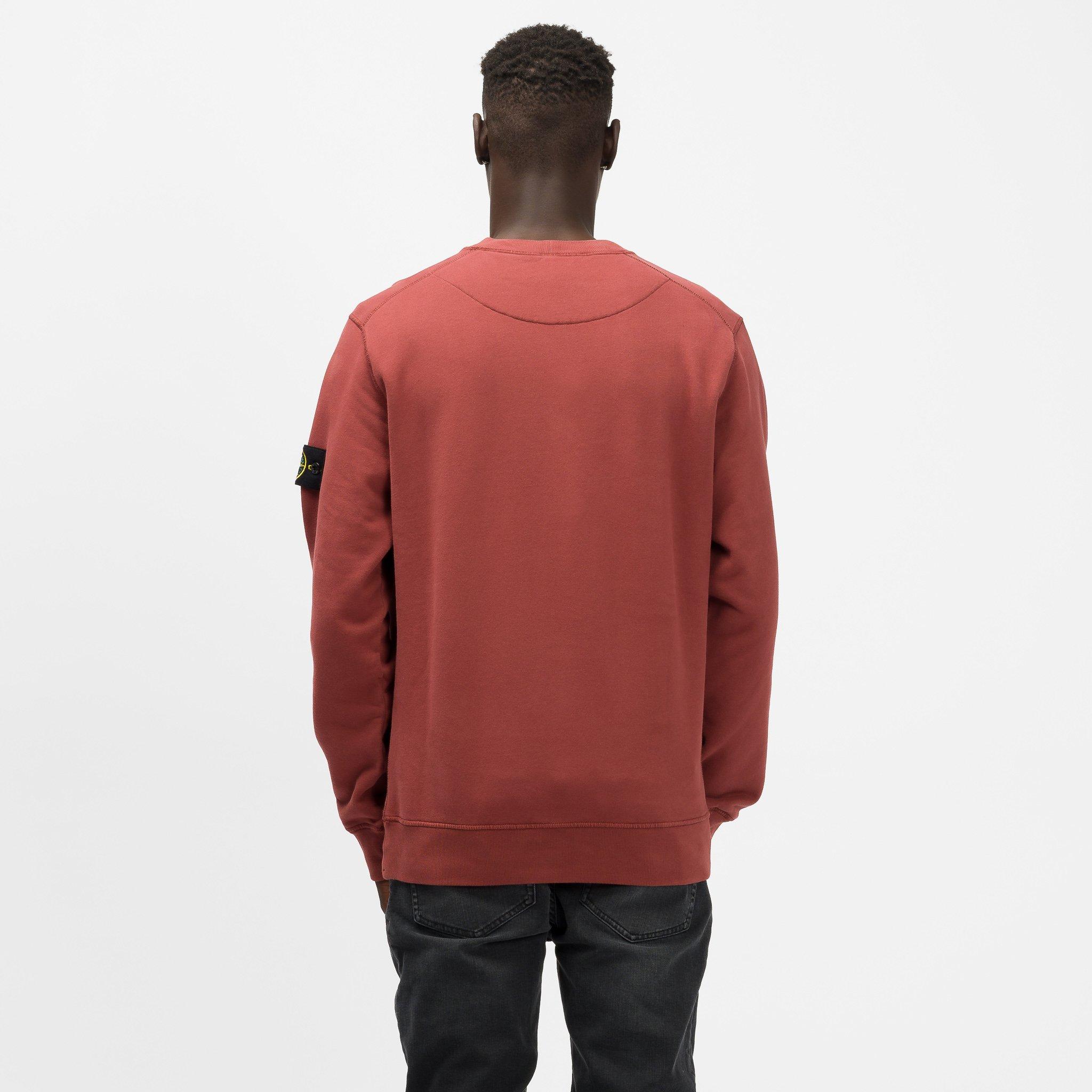 stone island cotton fleece crew neck sweatshirt