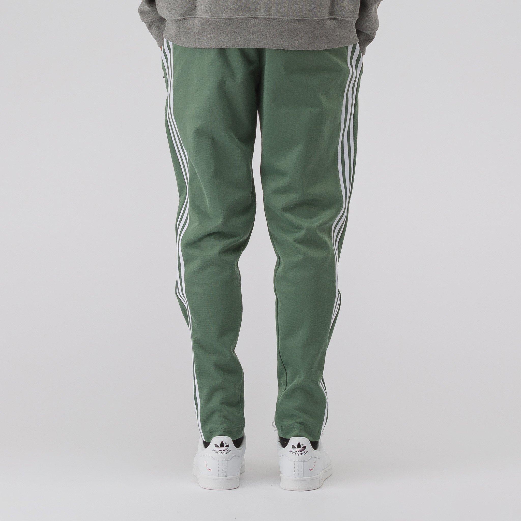 adidas beckenbauer track pants green
