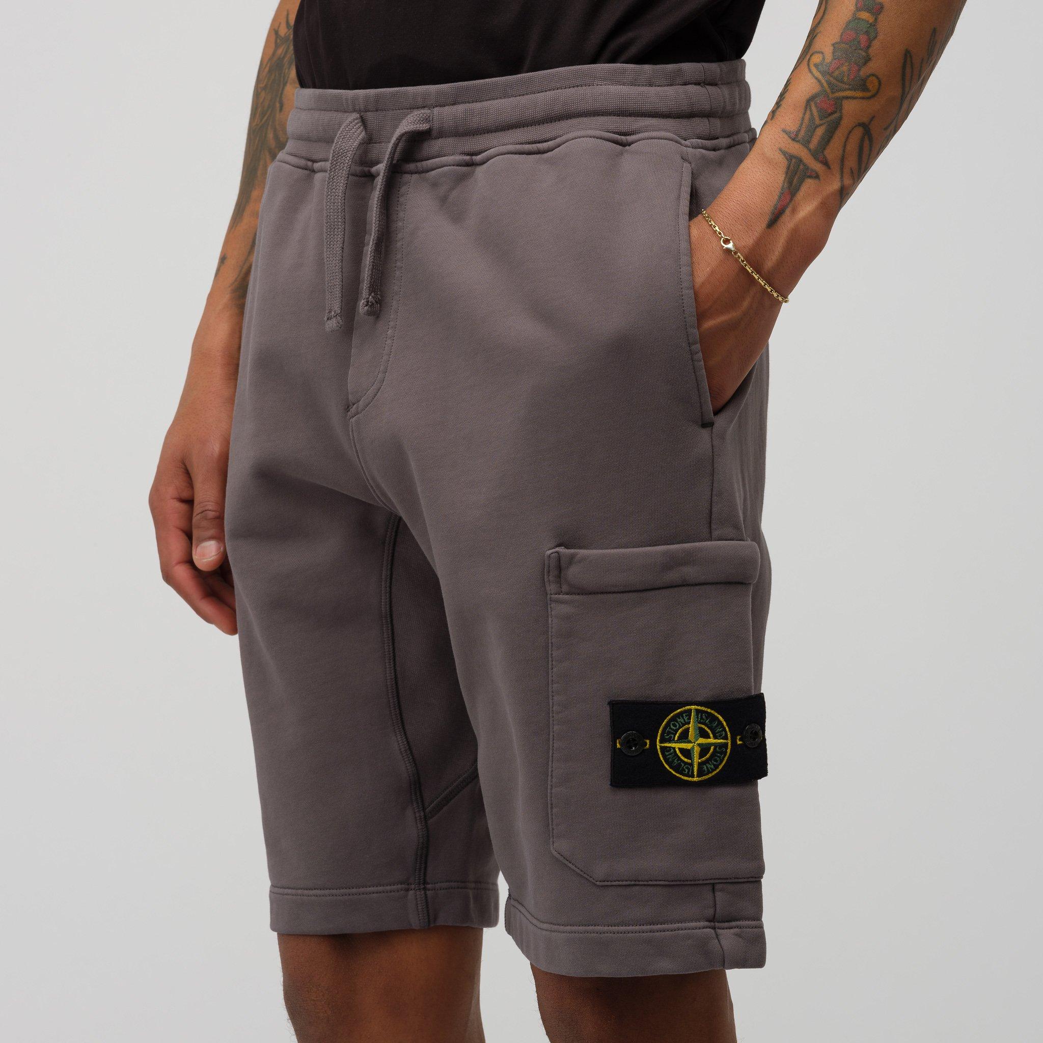 Stone Island 64651 Fleece Shorts in Blue Grey (Gray) for Men - Lyst