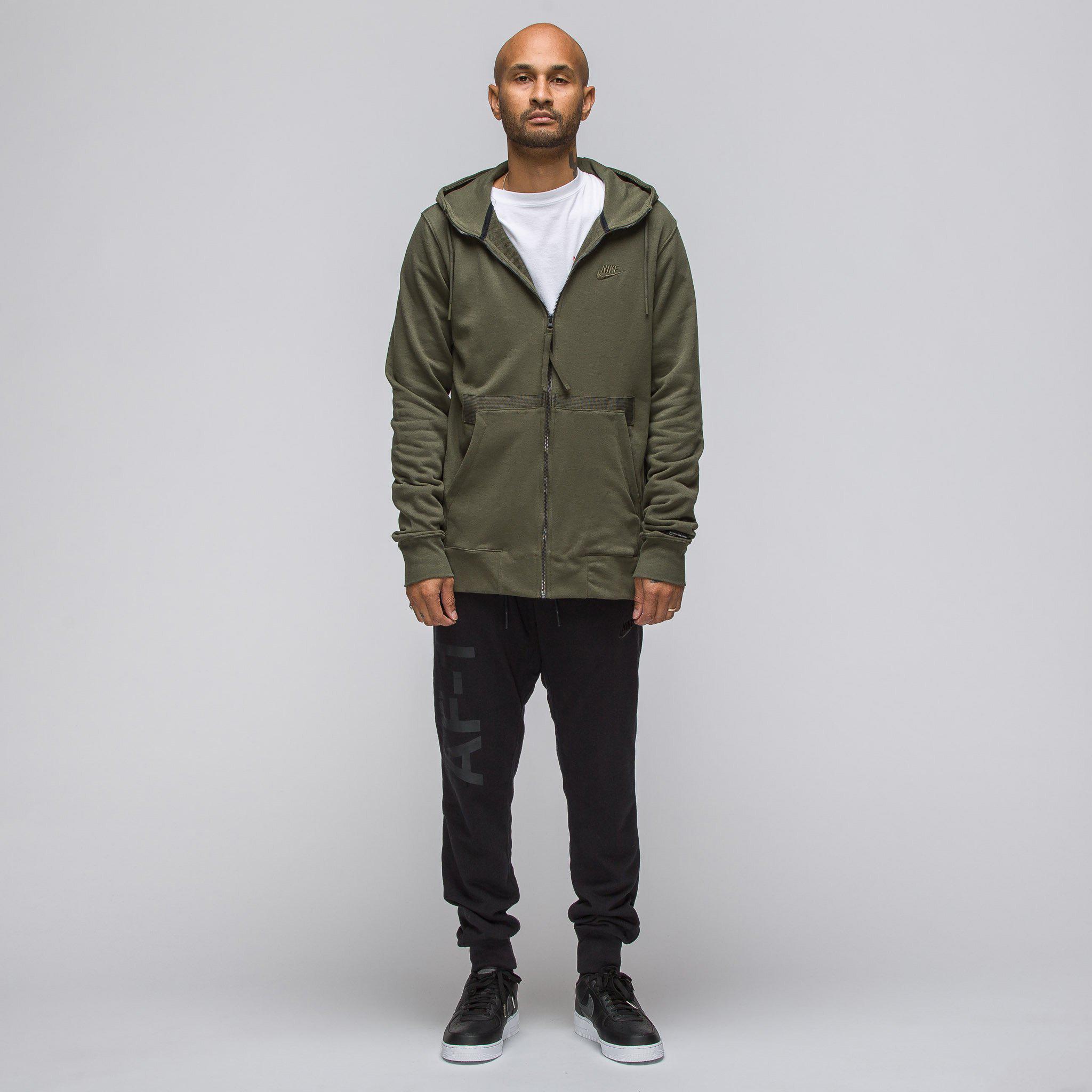 nike khaki zip hoodie