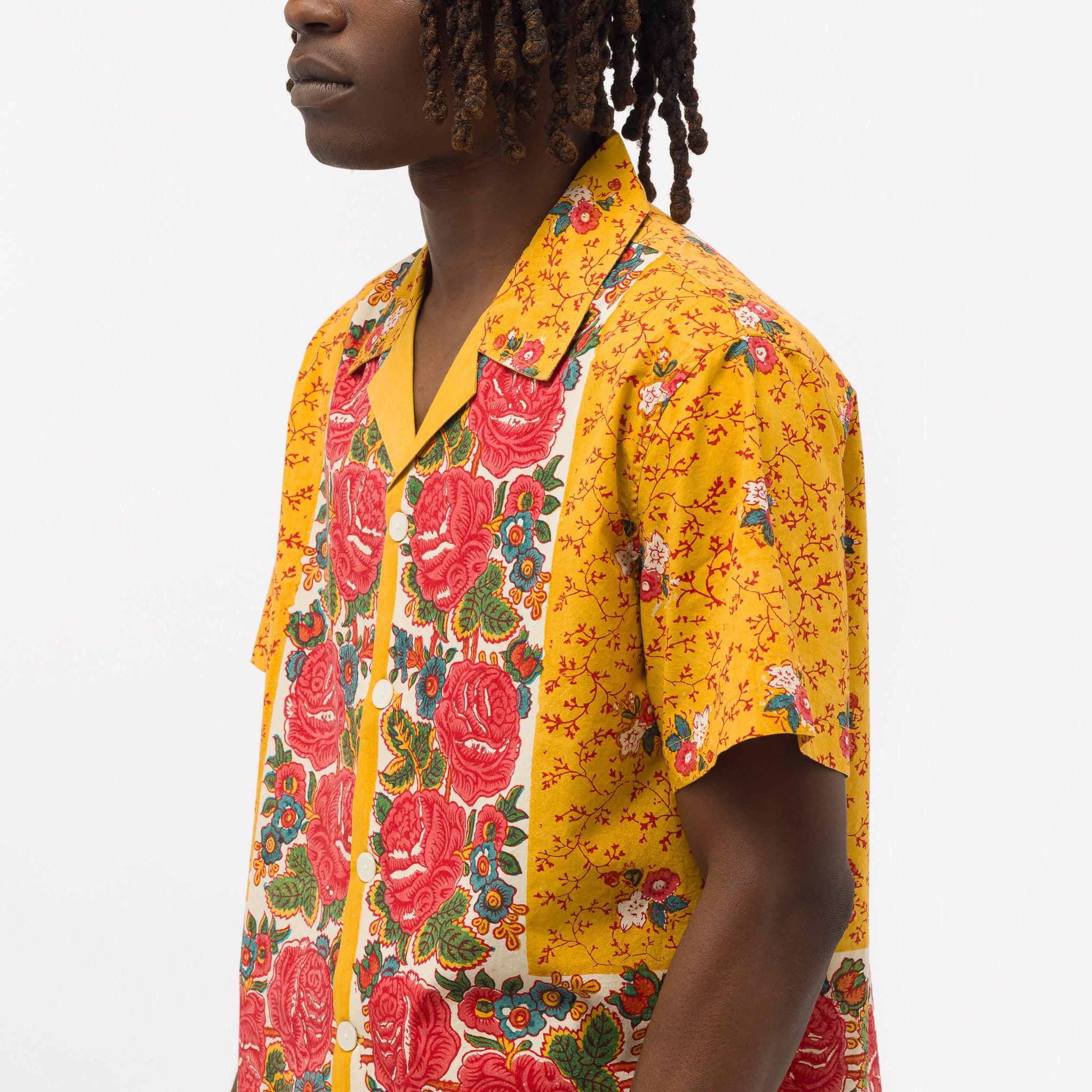 Bode Blooming Border Short Sleeve Shirt in Orange for Men | Lyst