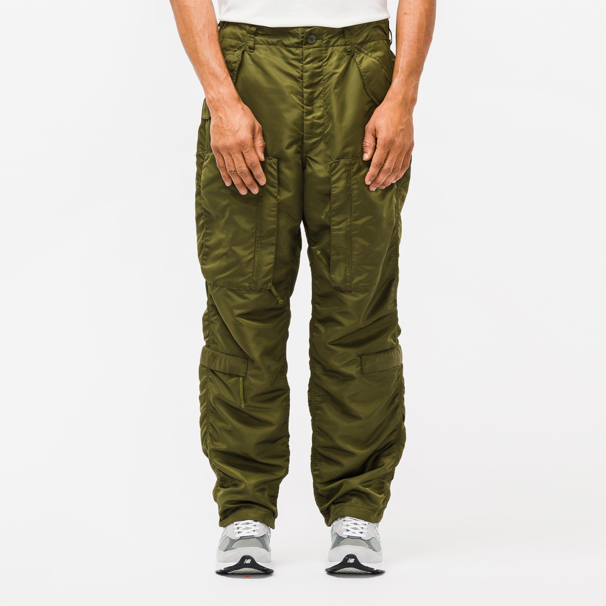 Engineered Garments Flight Satin Nylon Aircrew Pants in Green for