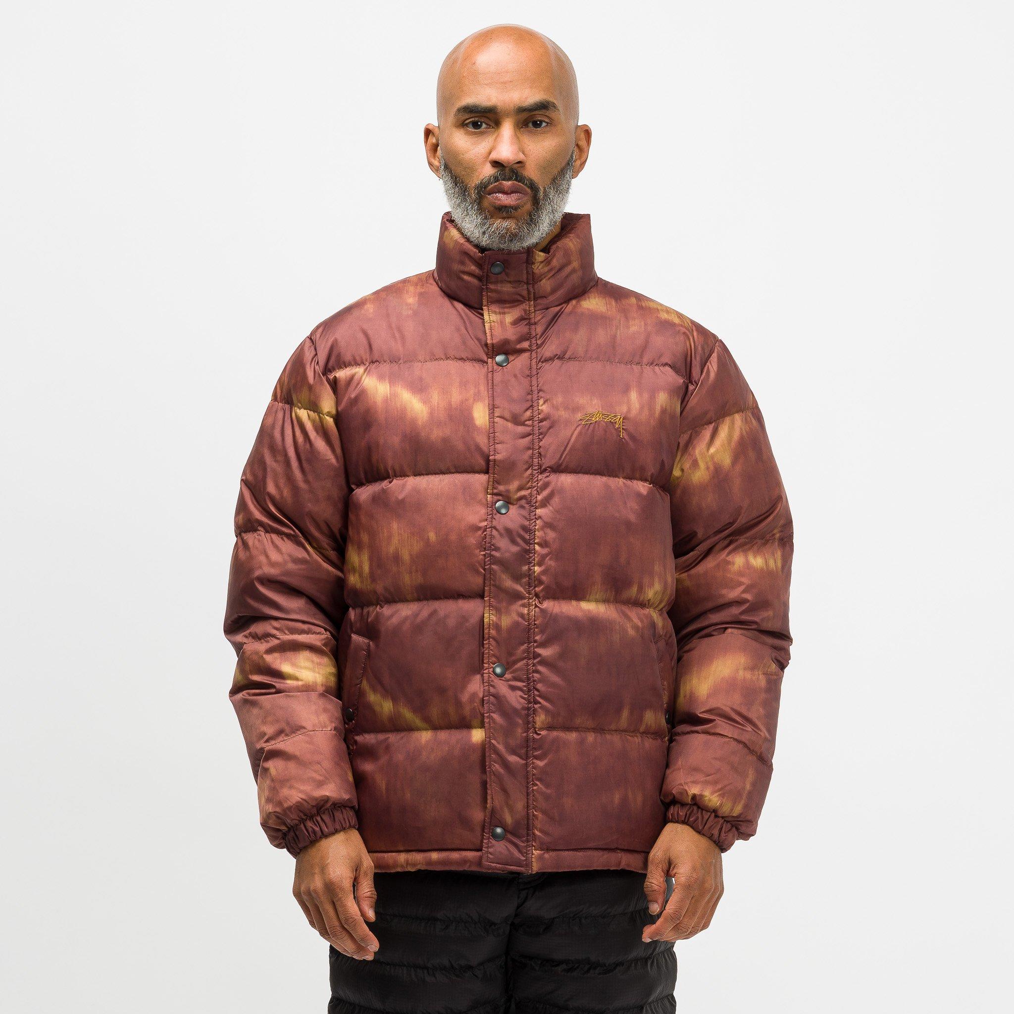 Stussy Synthetic Aurora Puffer Jacket in Brown for Men - Lyst