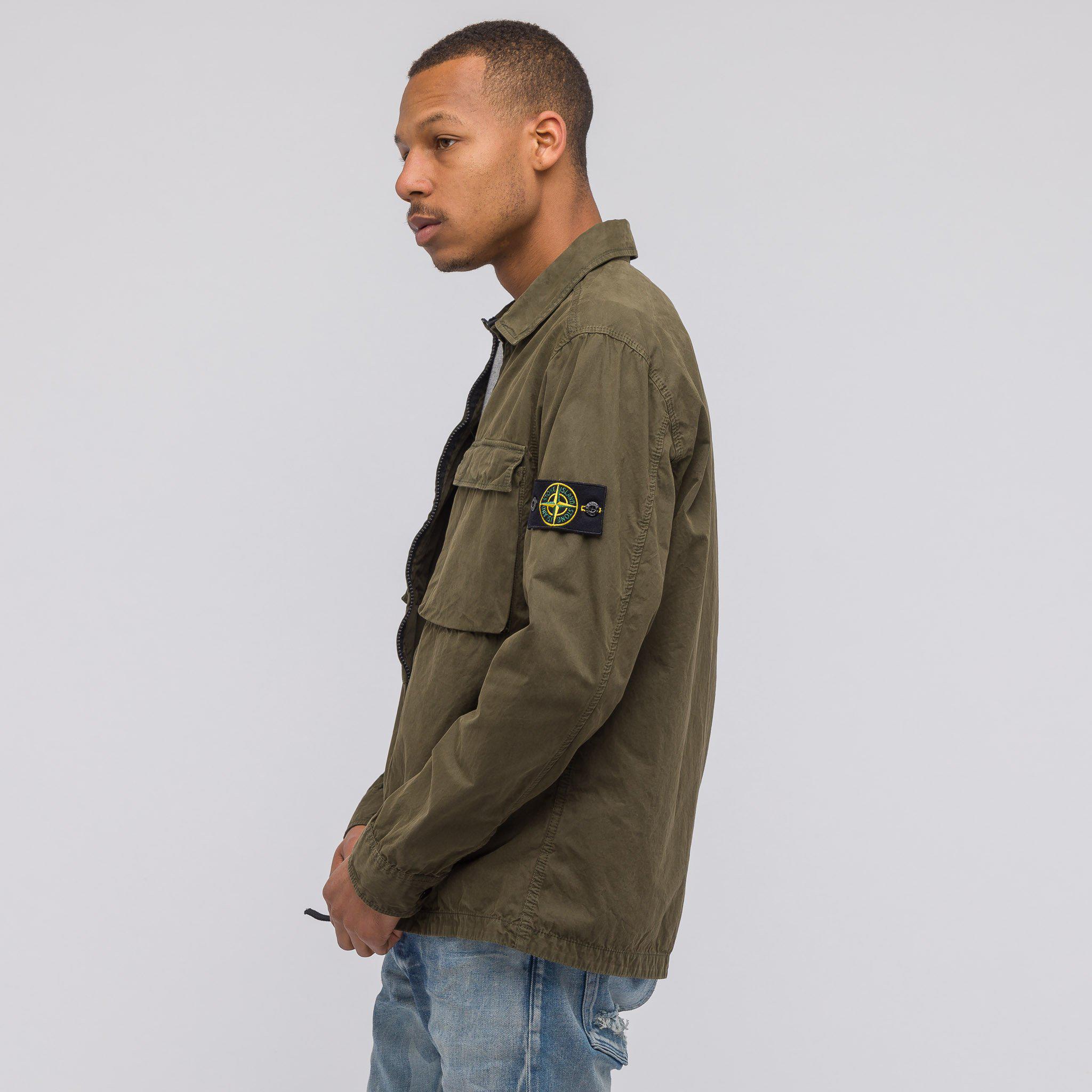 Stone Island Cotton 111wn T.co+old Jacket In Olive in Green for Men - Lyst