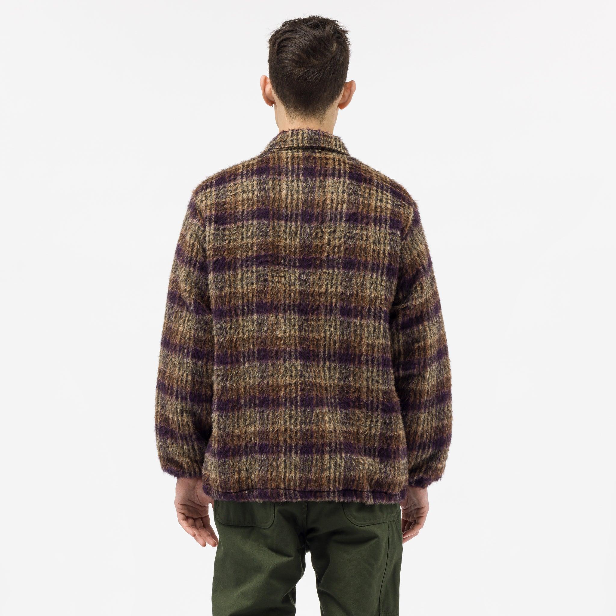 South2 West8 Shaggy Plaid Coach Jacket in Brown for Men | Lyst