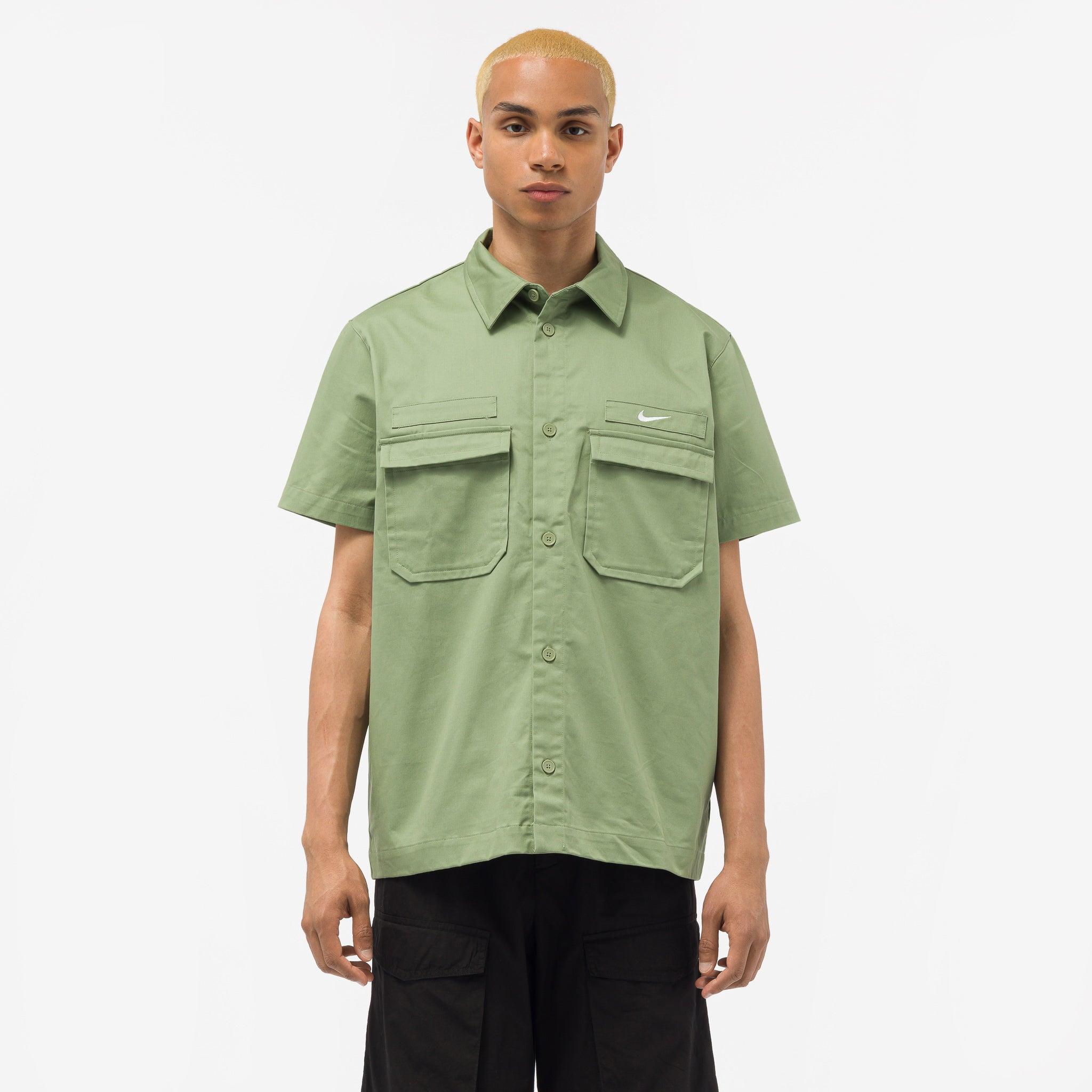 Nike Life Military Short-sleeve Button-down Shirt in Green for Men | Lyst
