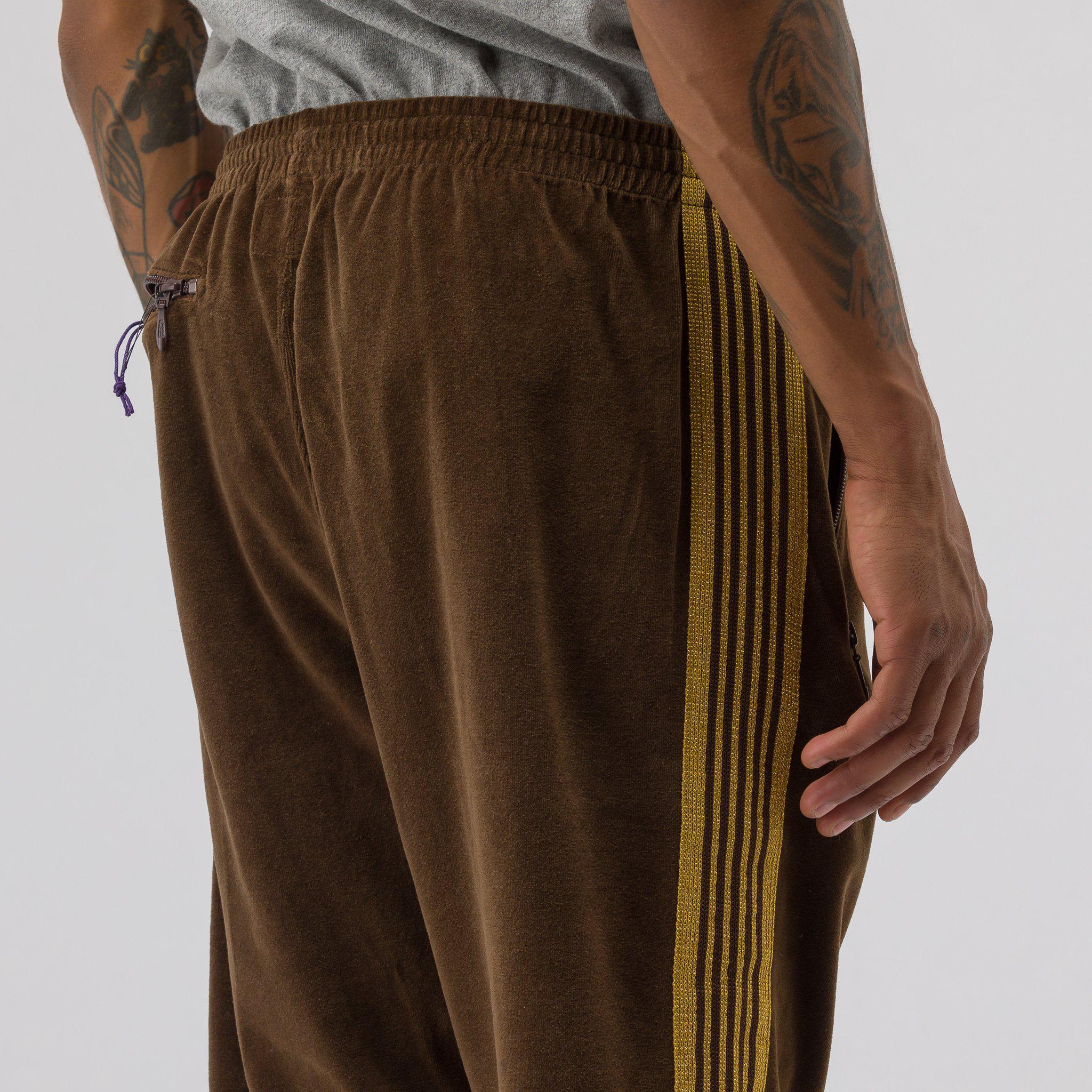 Needles Velour Narrow Track Pant In Brown for Men | Lyst