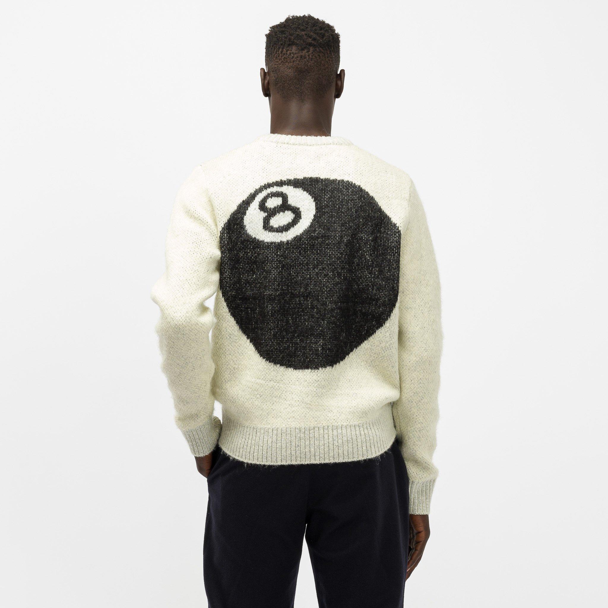 Stussy Synthetic 8 Ball Heavy Brushed Mohair Sweater in Cream 