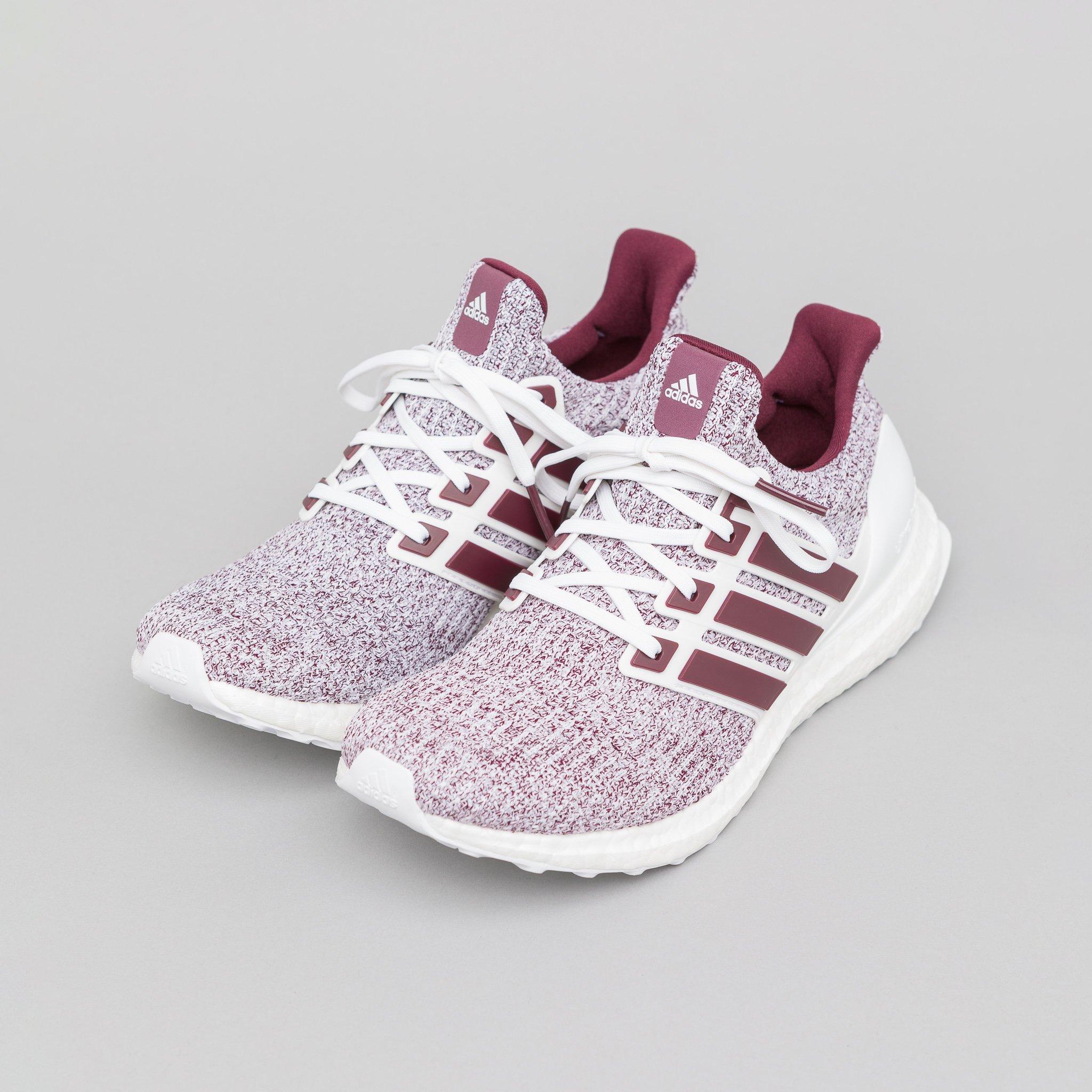 white maroon ultra boost