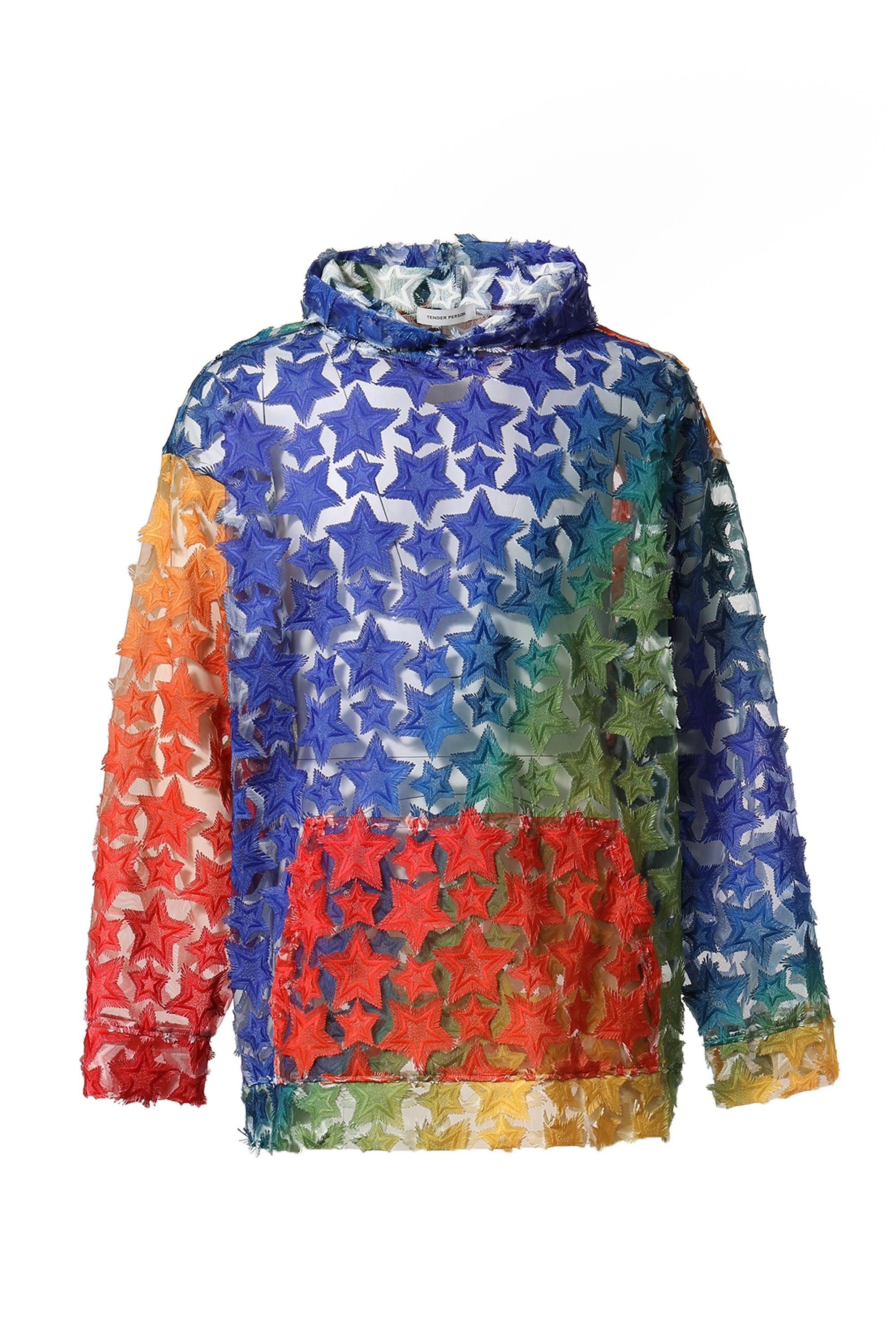 TENDER PERSON Thermography Cut Jaquard Hoodie in Blue | Lyst