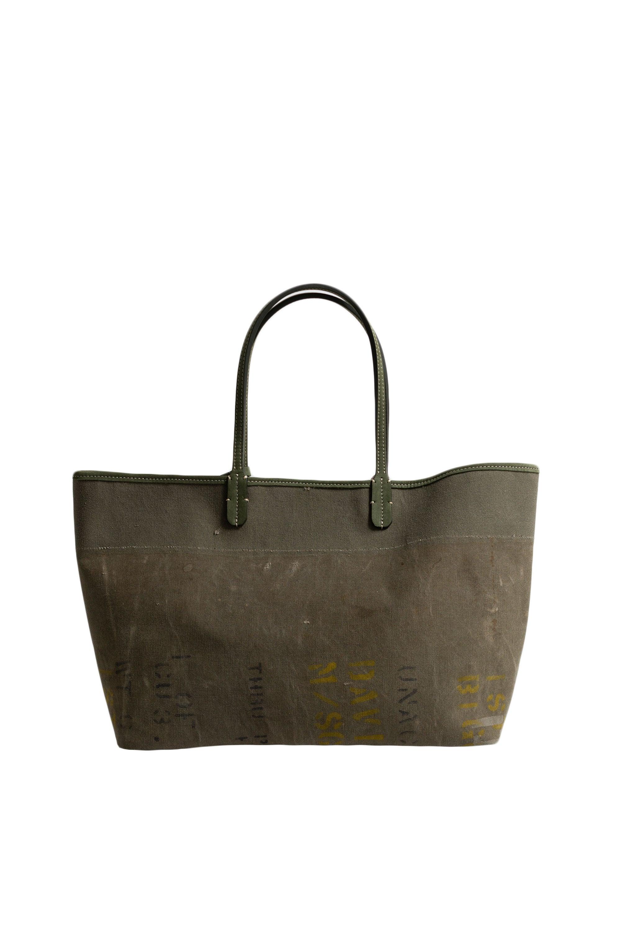 READYMADE Logo-Print Webbing-Trimmed Waxed Cotton-Canvas Tote Bag for Men |  MR PORTER