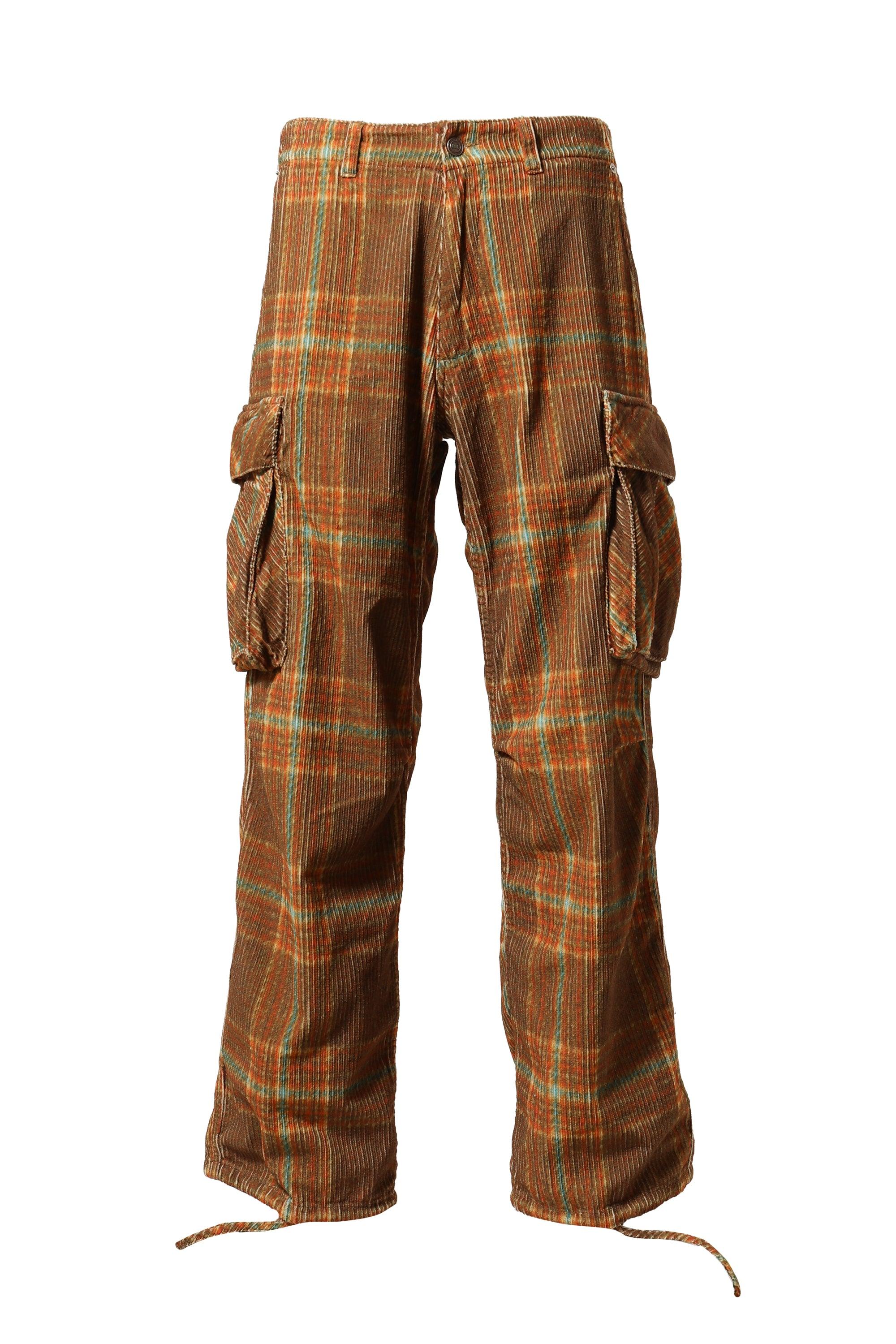 ERL Corduroy Printed Cargo Pants Woven in Brown | Lyst