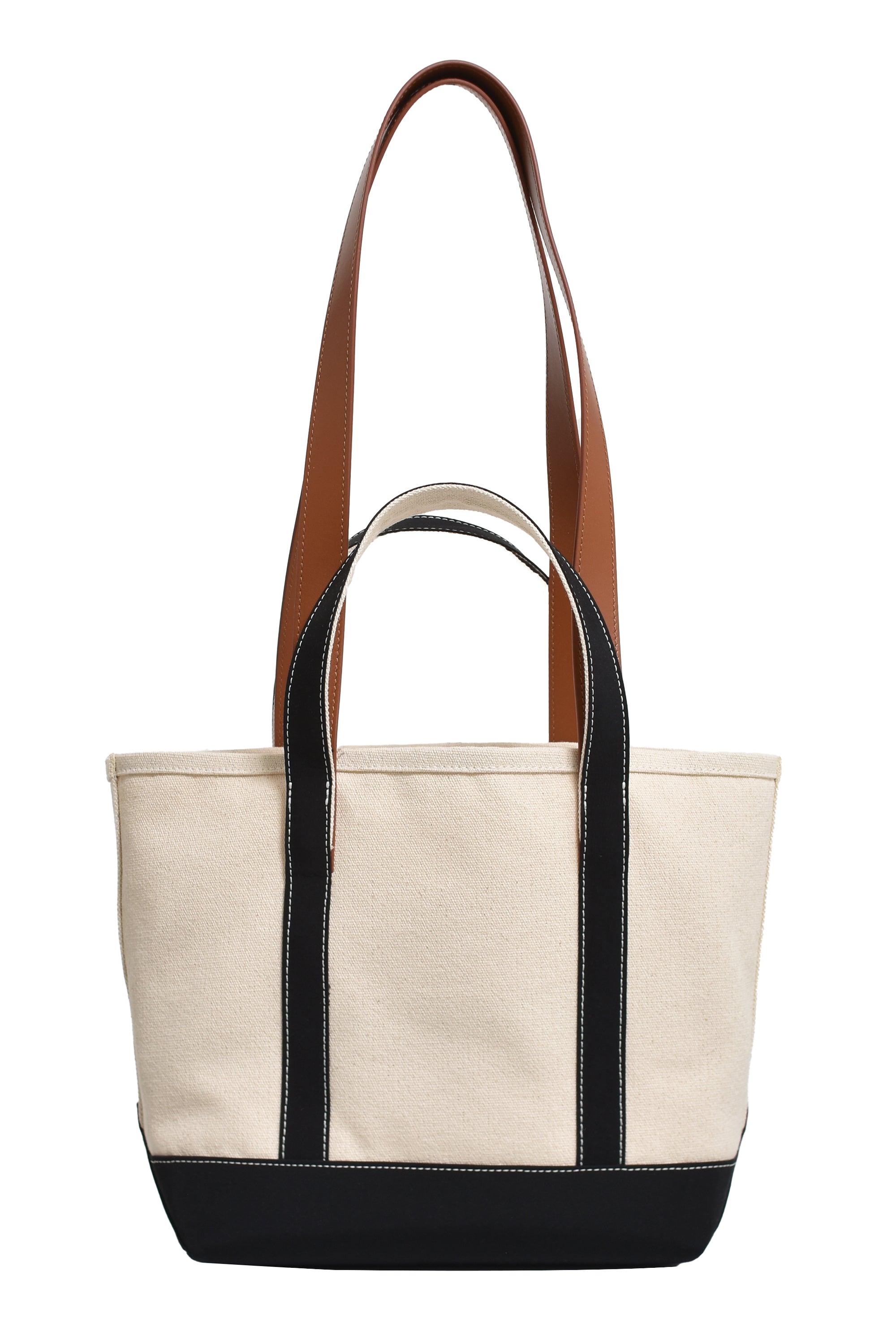 Palm Angels Logo Canvas Tote in Natural