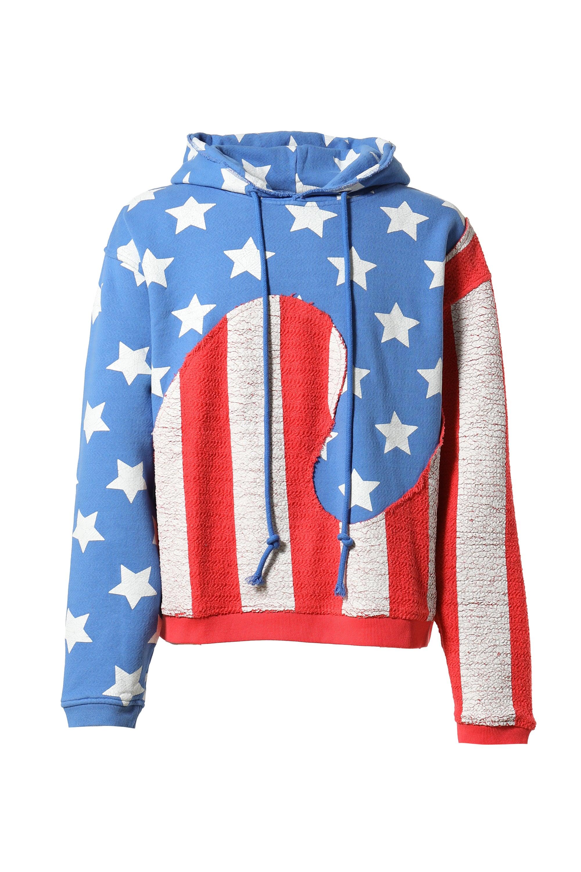 ERL Stars And Stripes Swirl Hoodie Knit in Blue for Men | Lyst