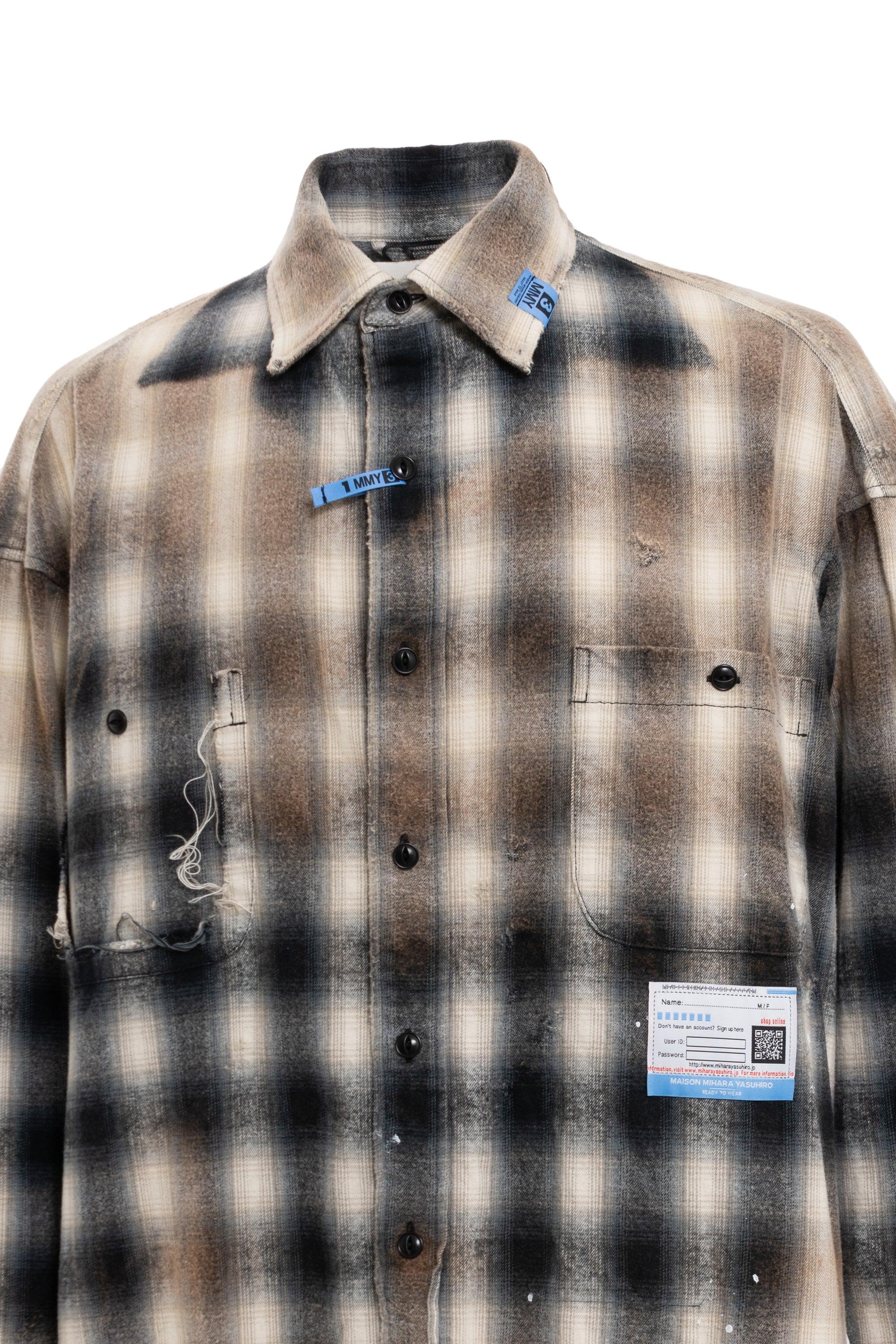 Maison Mihara Yasuhiro Check Shirts in Gray for Men | Lyst