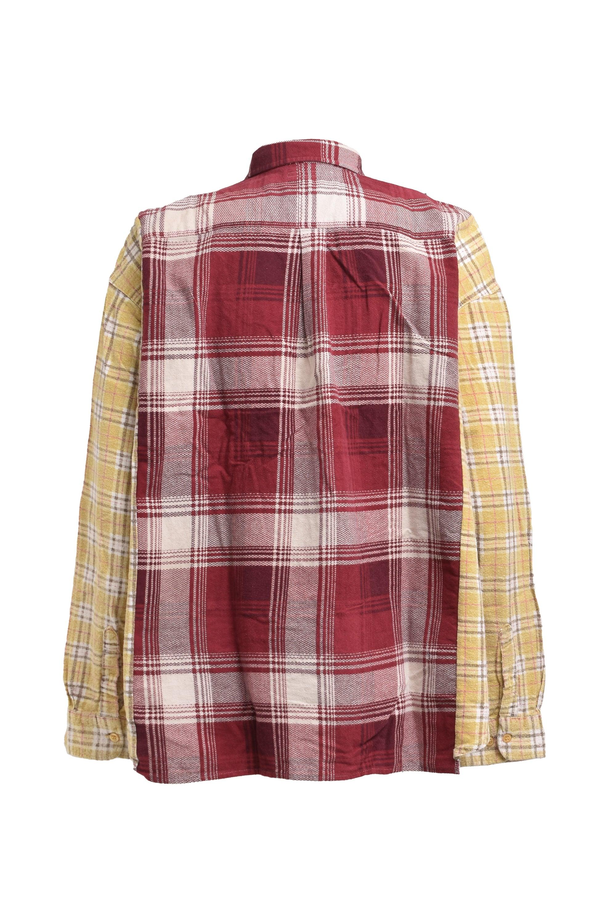 Rebuild by Needles Flannel Shirt -> Ribbon Wide Shirt in White for