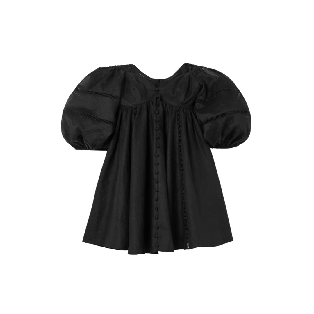 Joslin Studio Ingrid Linen Ramie Mini Dress in Black | Lyst