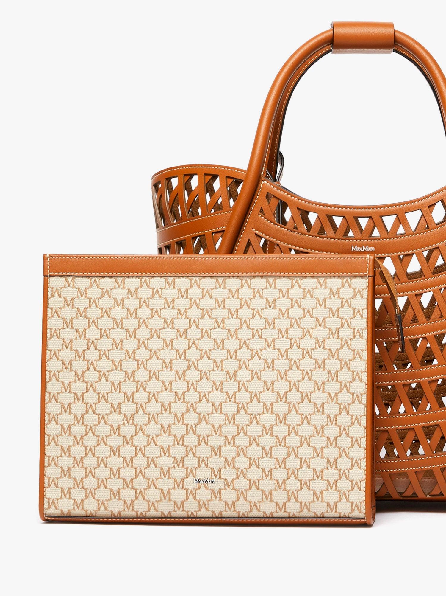 ハンドバッグ MAX MARA Marines Weaving perforated leather handbag with Max Mara Marines Weaving Perforated Leather Handbag With