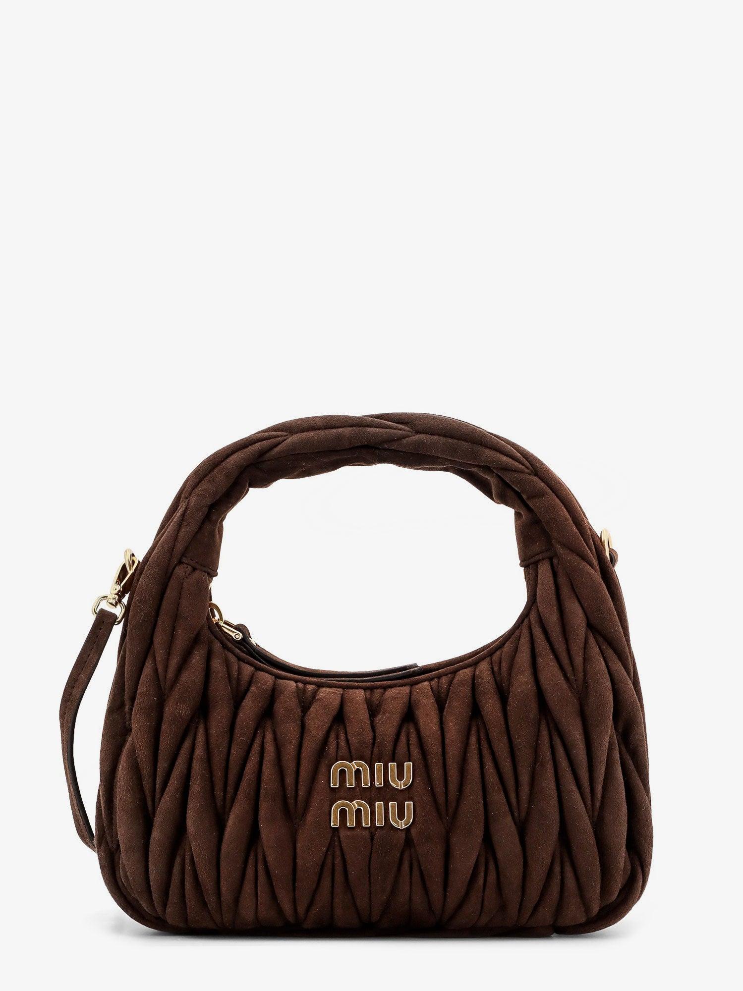ショルダーバッグ・ポシェット MIUMIU BROWN LEATHER SHOULDER BAG Miu Miu Pocket Leather Shoulder Bag | Brown | FARFETCH
