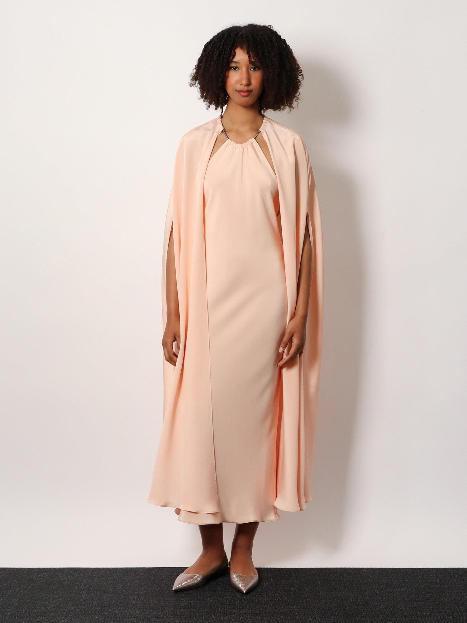 【関税込み】max mara MANAGUA' DRESS Max Mara Managua Silk Long Dress With Silk Cape And Metal