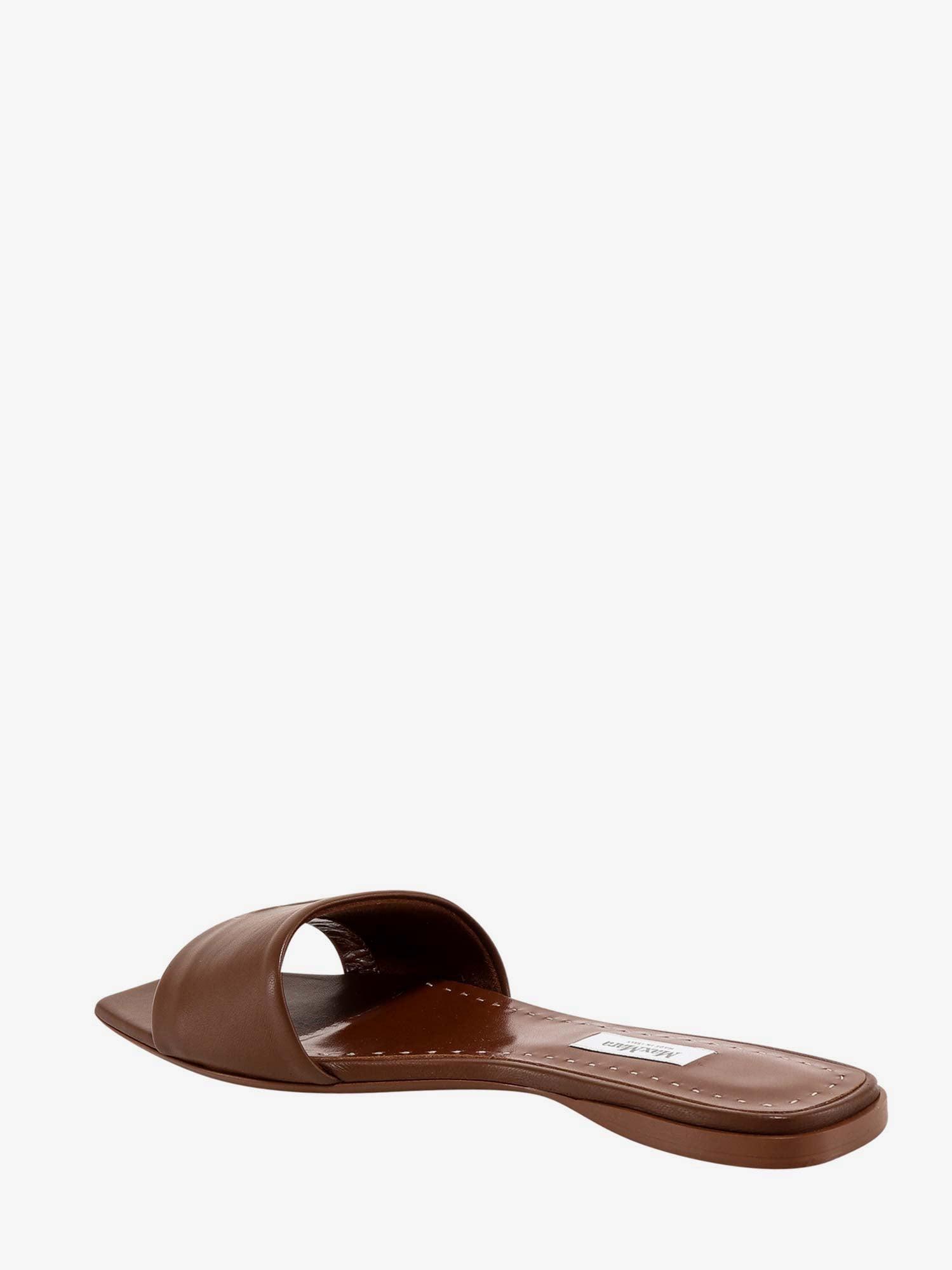 Max Mara Leather Flat Sandals - Lyst