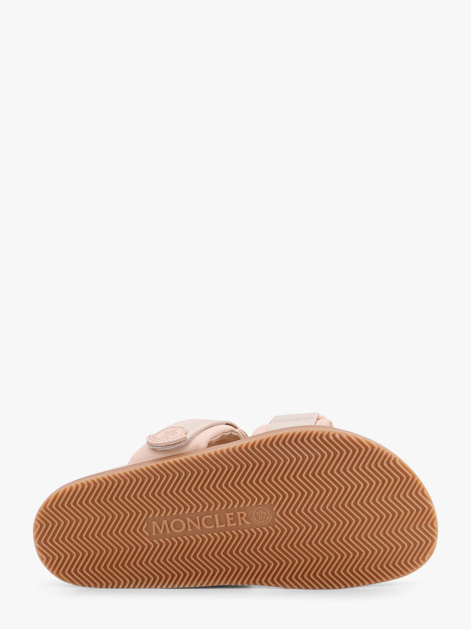 Moncler Mon Summer Leather Sandals With Nylon Details in