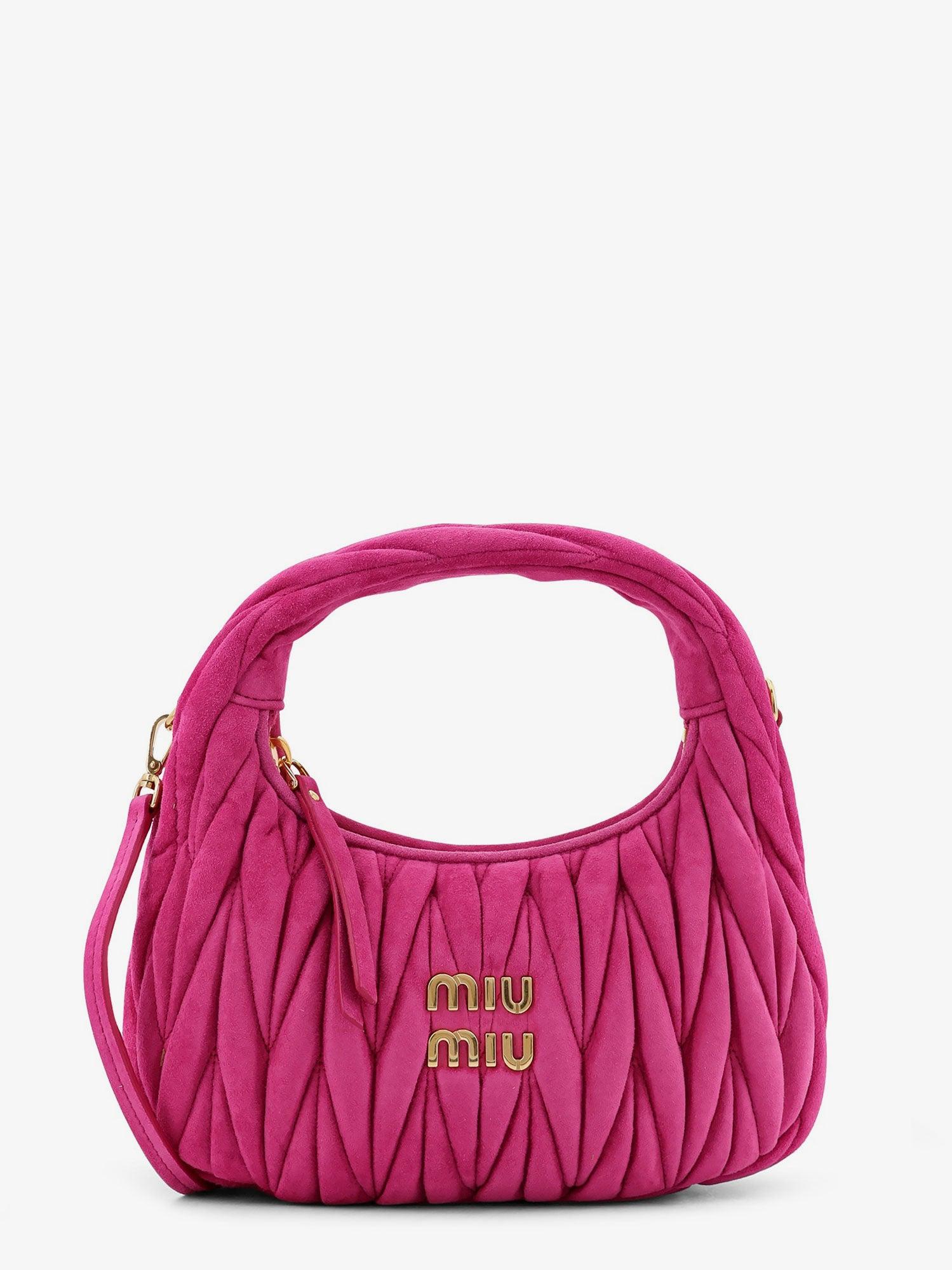 バッグ Miu Miu Knit Leathbr Shoulder Bag Miu Miu Leather-Trim Knit