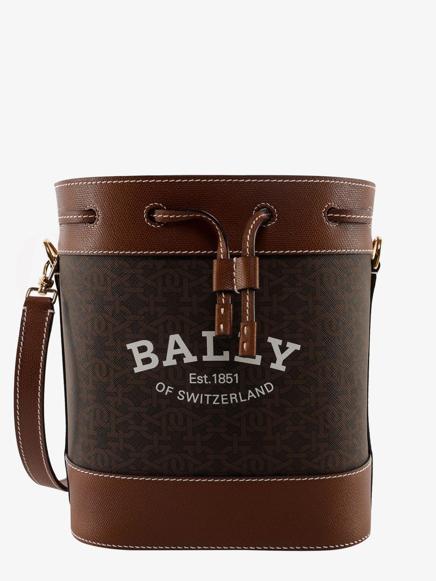Bally Leather Printed Bucket Bags in Brown Lyst