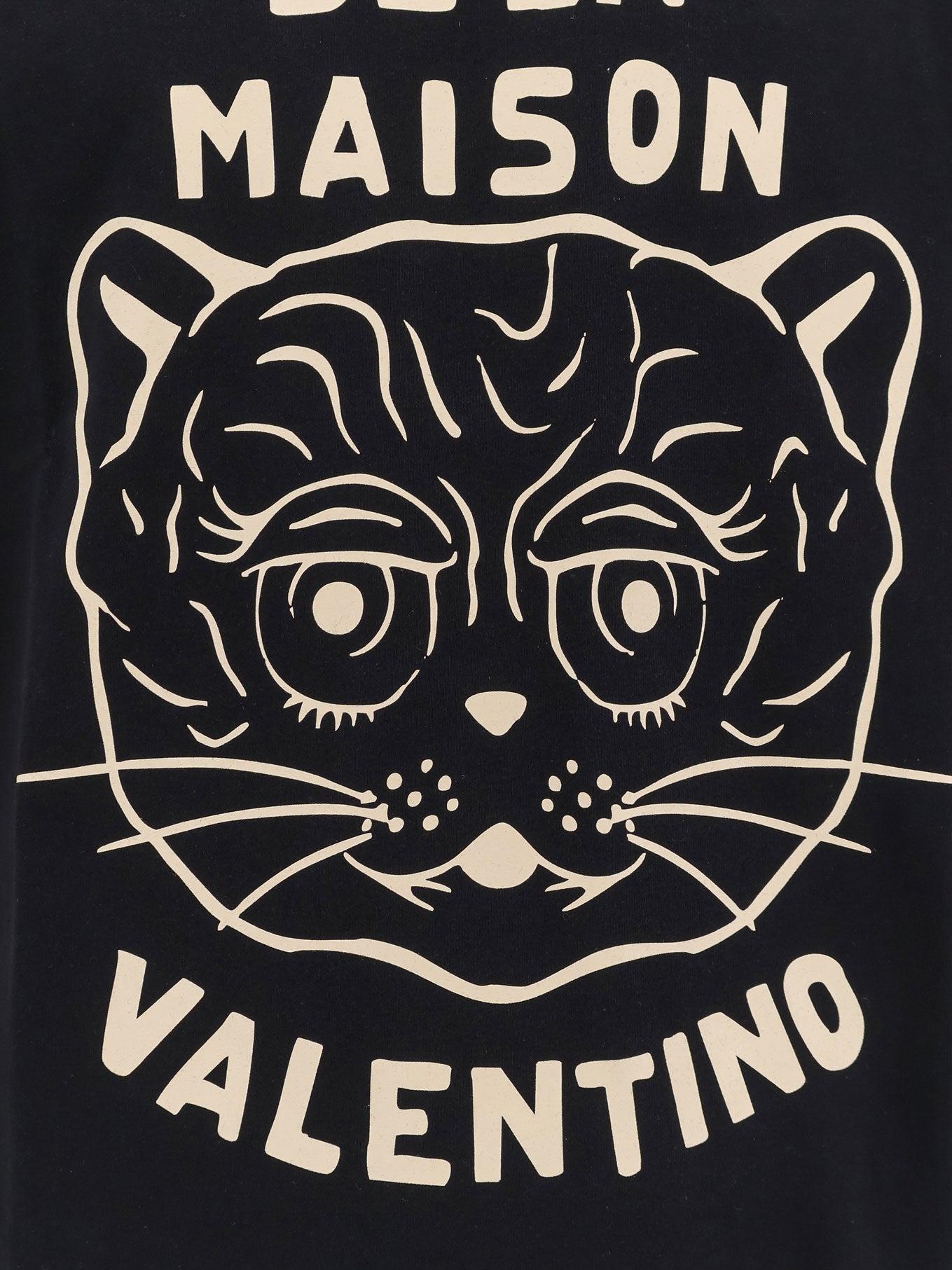 Tシャツ・カットソー Valentino Black Cotton Le Chat De La Maison T-Shirt Valentino Le Chat De La Maison Cotton T-Shirt in Black for