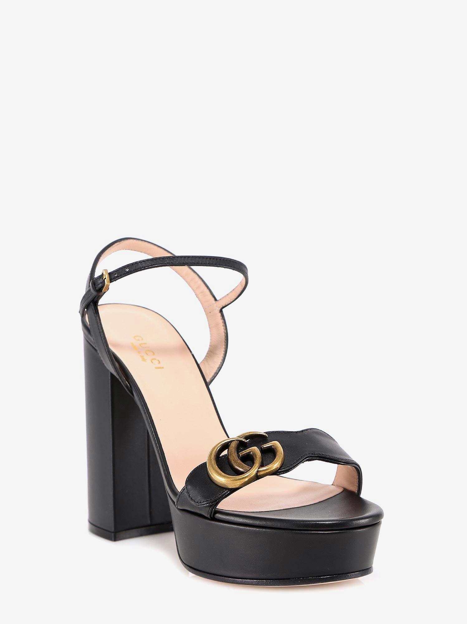 gucci black strappy heels