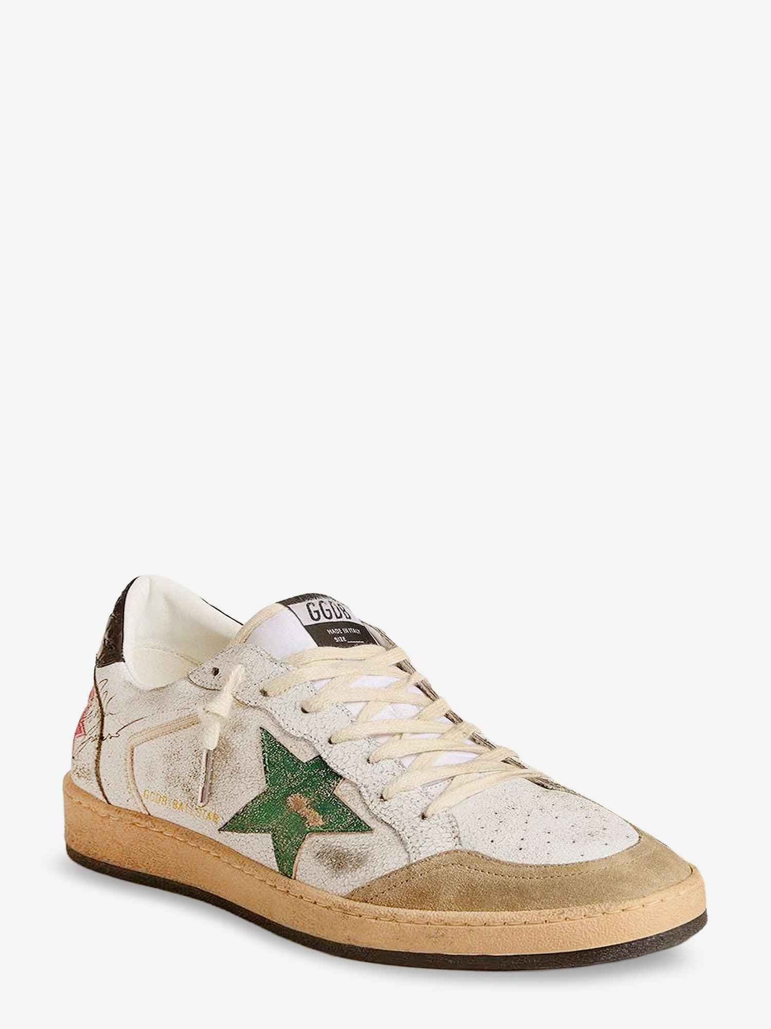 Golden Goose Ball Star Double Quarter Leather Sneakers in White