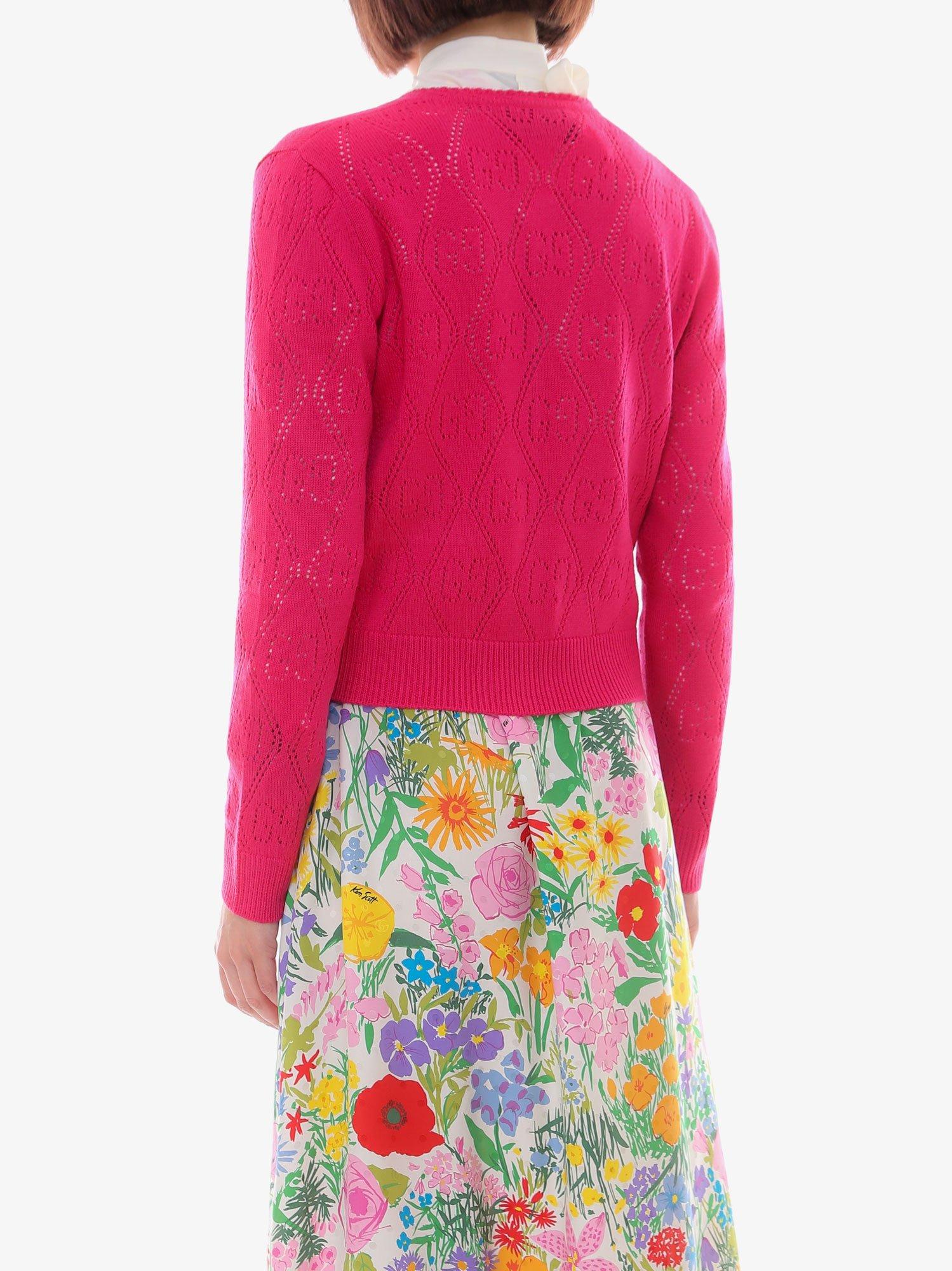 Gucci Wool Cardigan in Pink Lyst