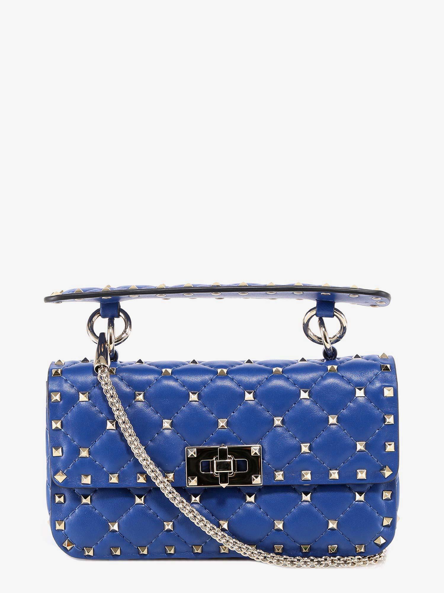 Valentino Garavani Leather Rockstud in Blue Lyst
